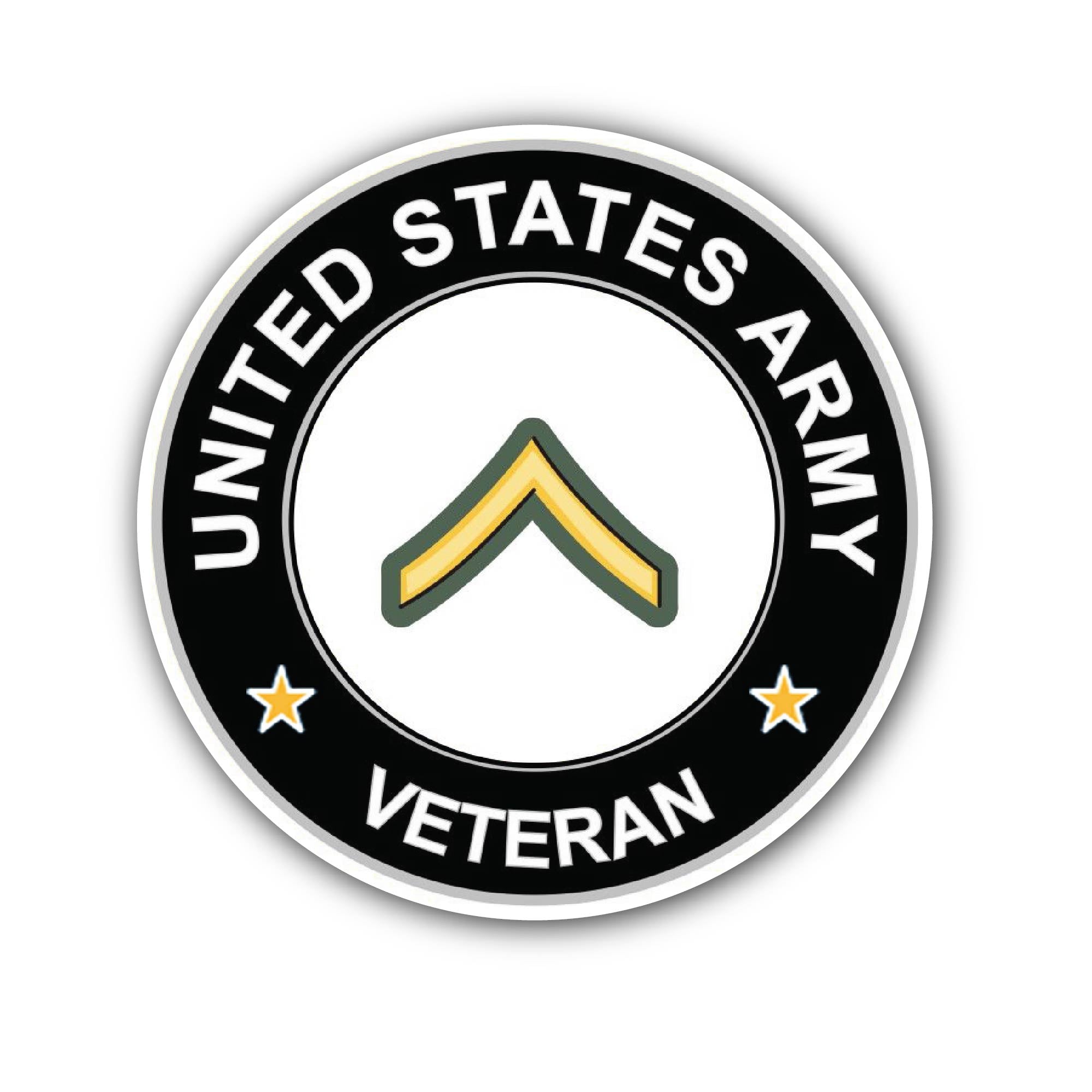 U.S. Army Private Veteran Sticker, Waterproof Vinyl Decal Sticker Indoor Or Outdoor 2 (Pieces) 3" and 5"
