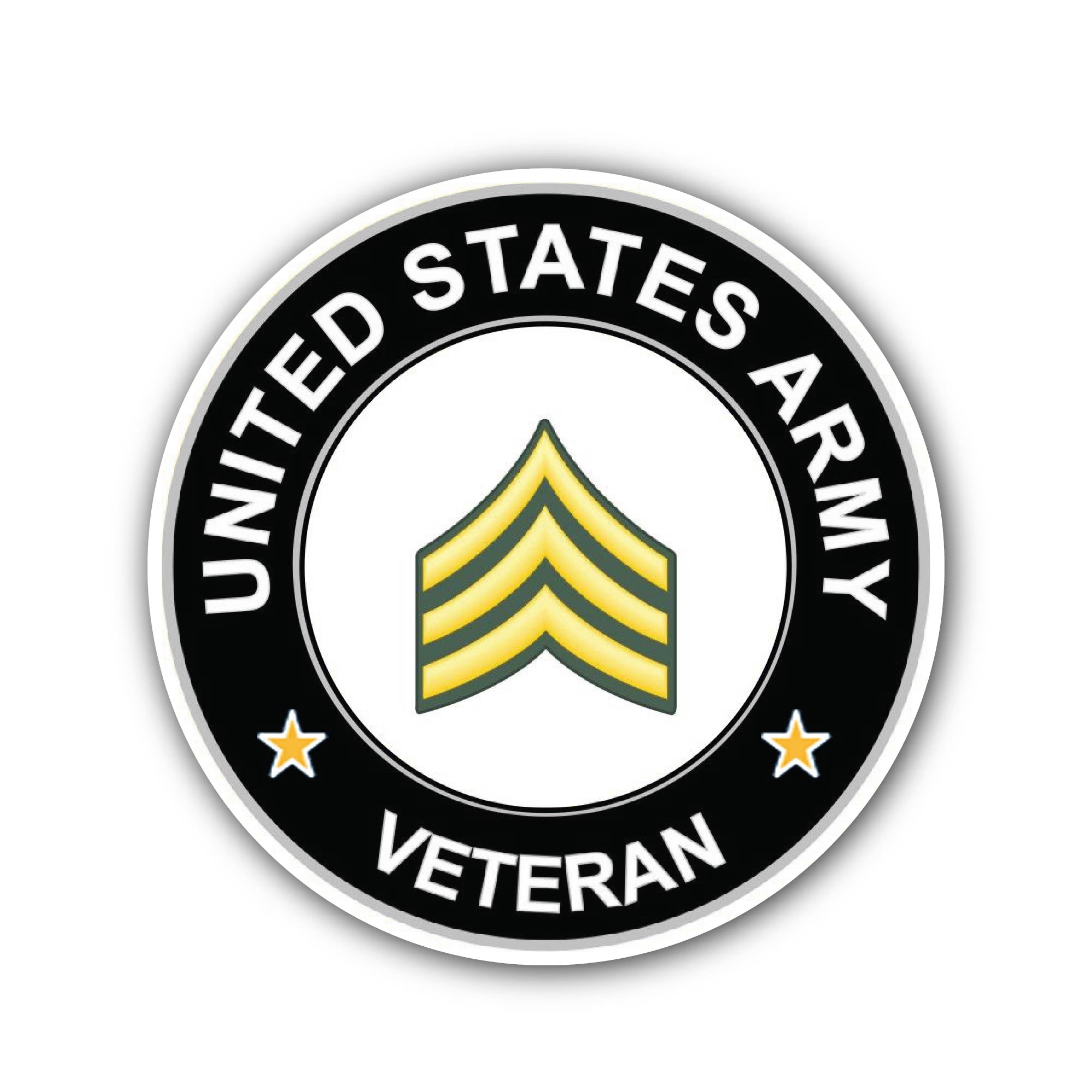 U.S. Army Sergeant Veteran Sticker, Waterproof Vinyl Decal Sticker Indoor Or Outdoor 2 (Pieces) 3" and 5"