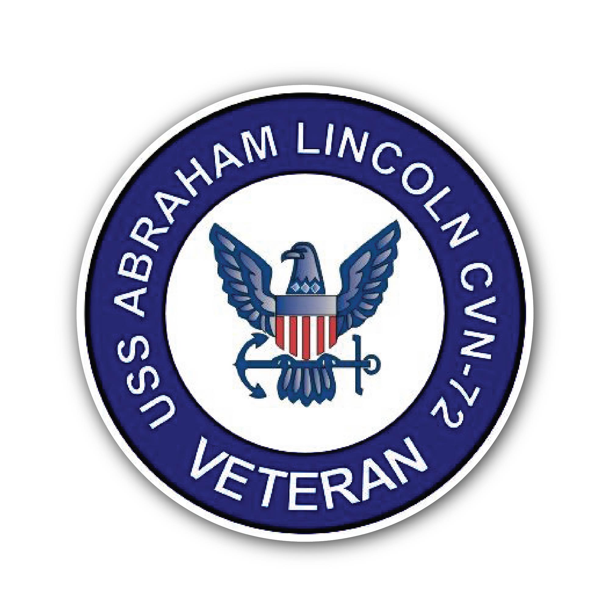 USS Abraham Lincoln CVN-72 Veteran Sticker, Waterproof Vinyl Decal Sticker Indoor Or Outdoor 2 (Pieces) 3" and 5"