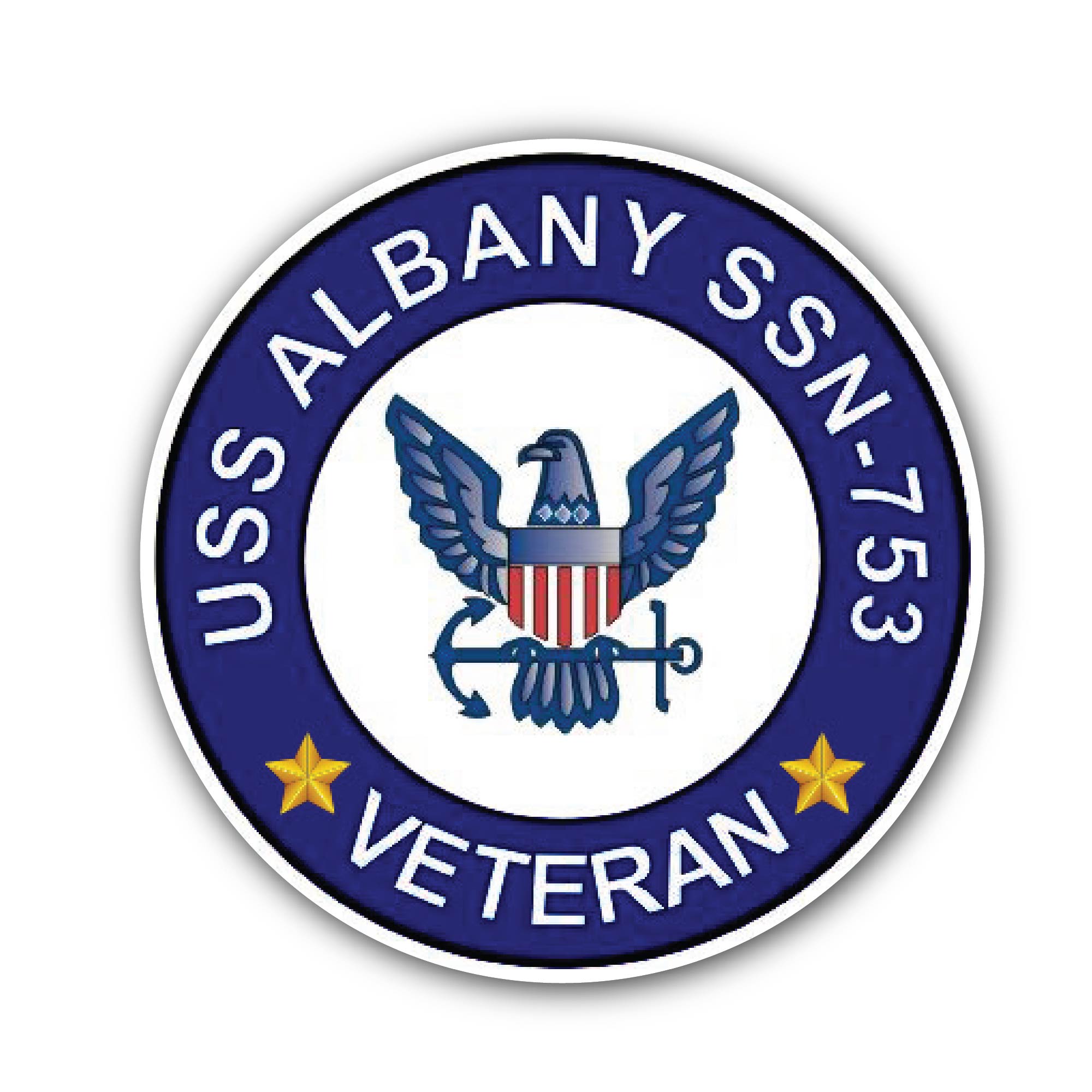 USS Albany SSN-753 Veteran Sticker, Waterproof Vinyl Decal Sticker Indoor Or Outdoor 2 (Pieces) 3" and 5"