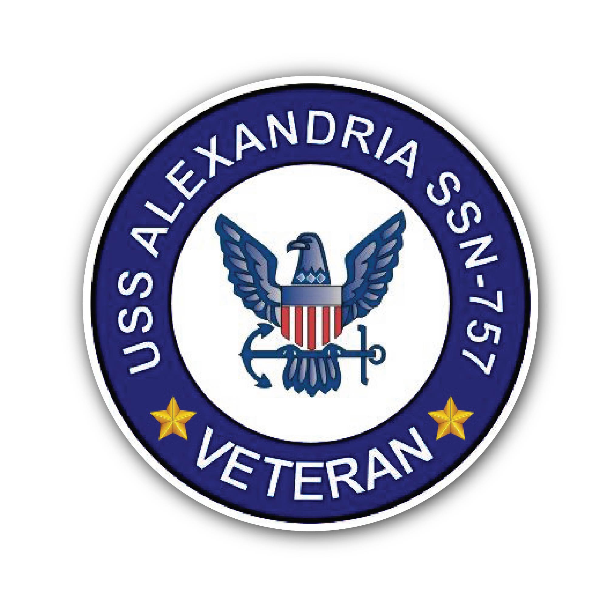 USS Alexandria SSN-757 Veteran Sticker, Waterproof Vinyl Decal Sticker Indoor Or Outdoor 2 (Pieces) 3" and 5"