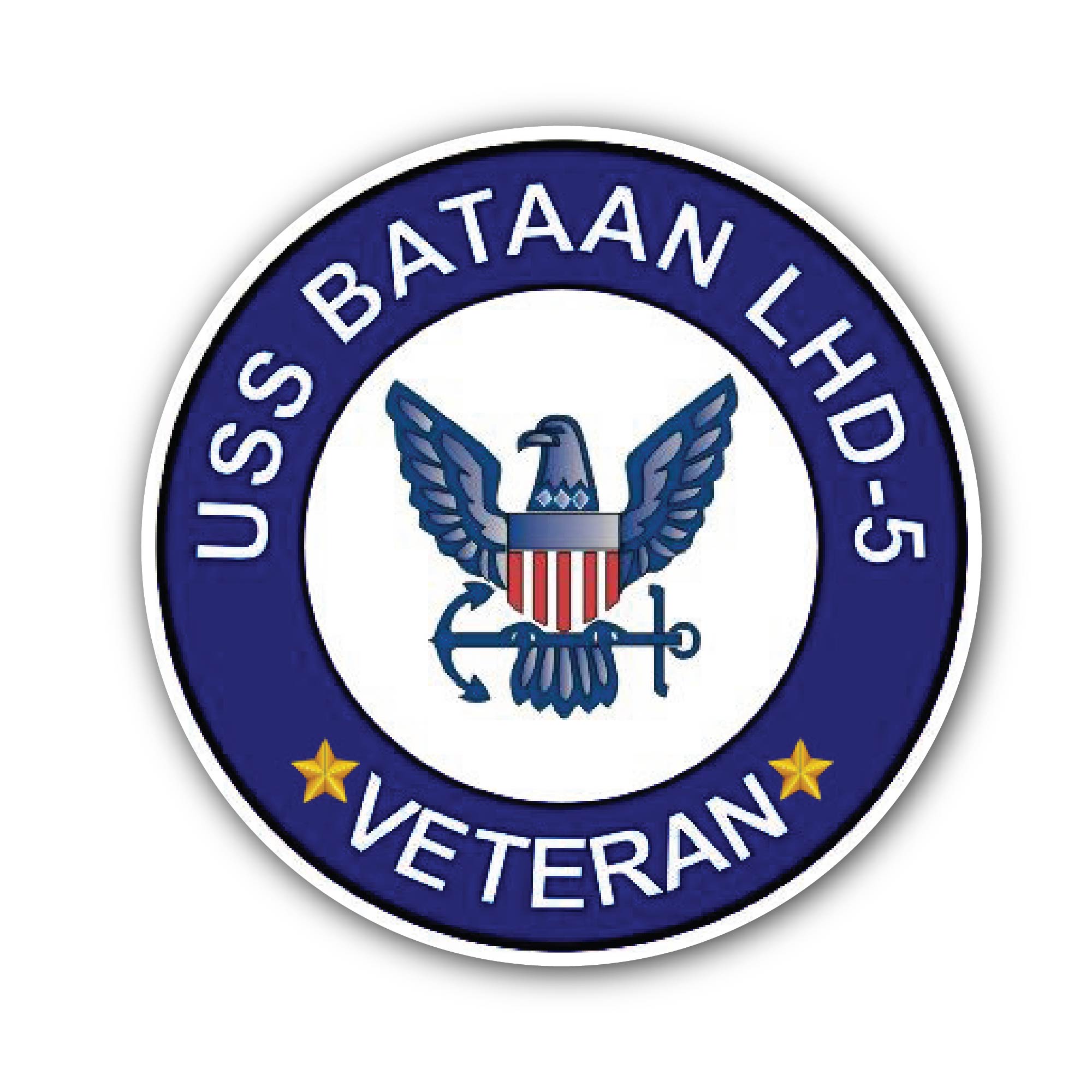 USS Bataan LHD-5 Veteran Sticker, Waterproof Vinyl Decal Sticker Indoor Or Outdoor 2 (Pieces) 3" and 5"