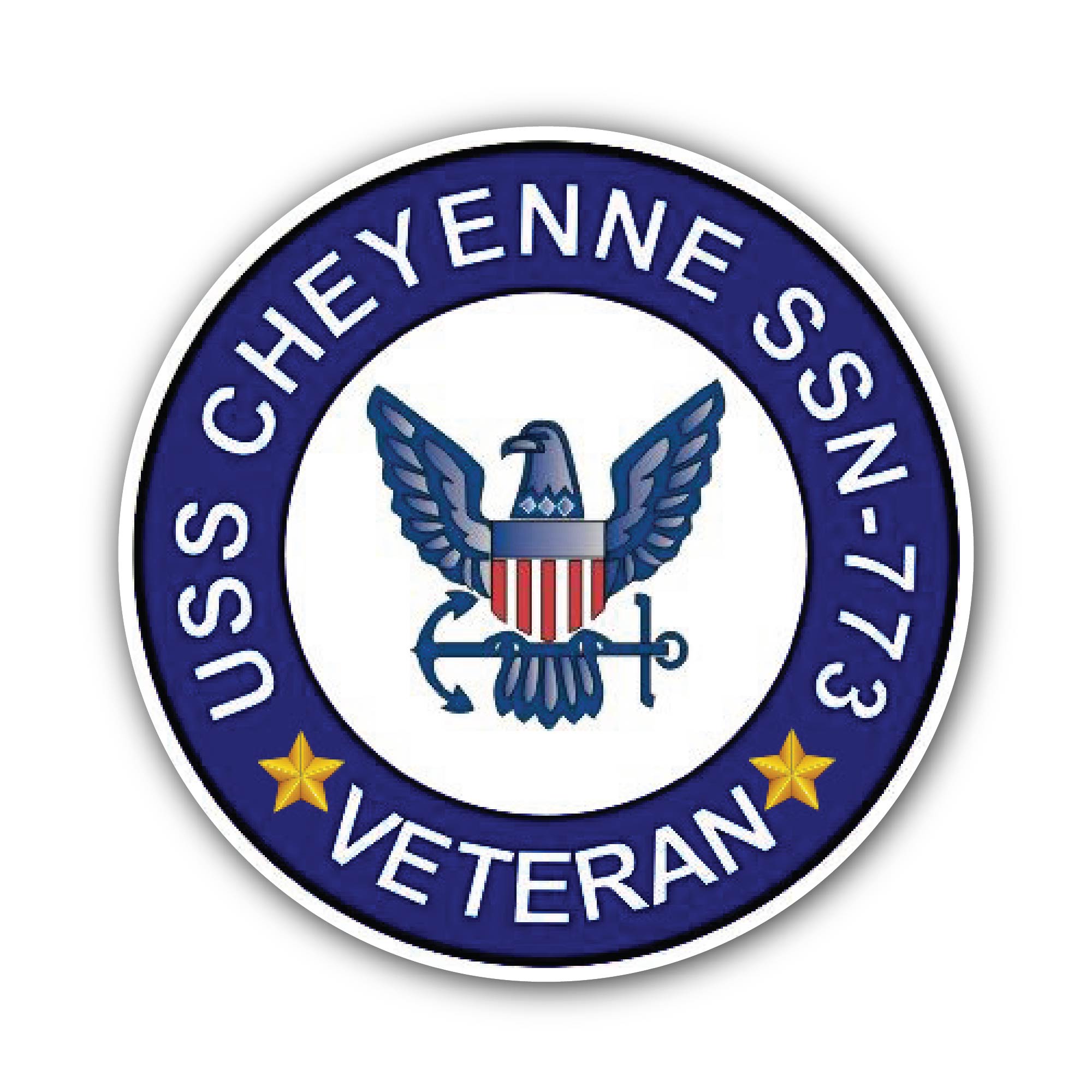 USS Cheyenne SSN-773 Veteran Sticker, Waterproof Vinyl Decal Sticker Indoor Or Outdoor 2 (Pieces) 3" and 5"