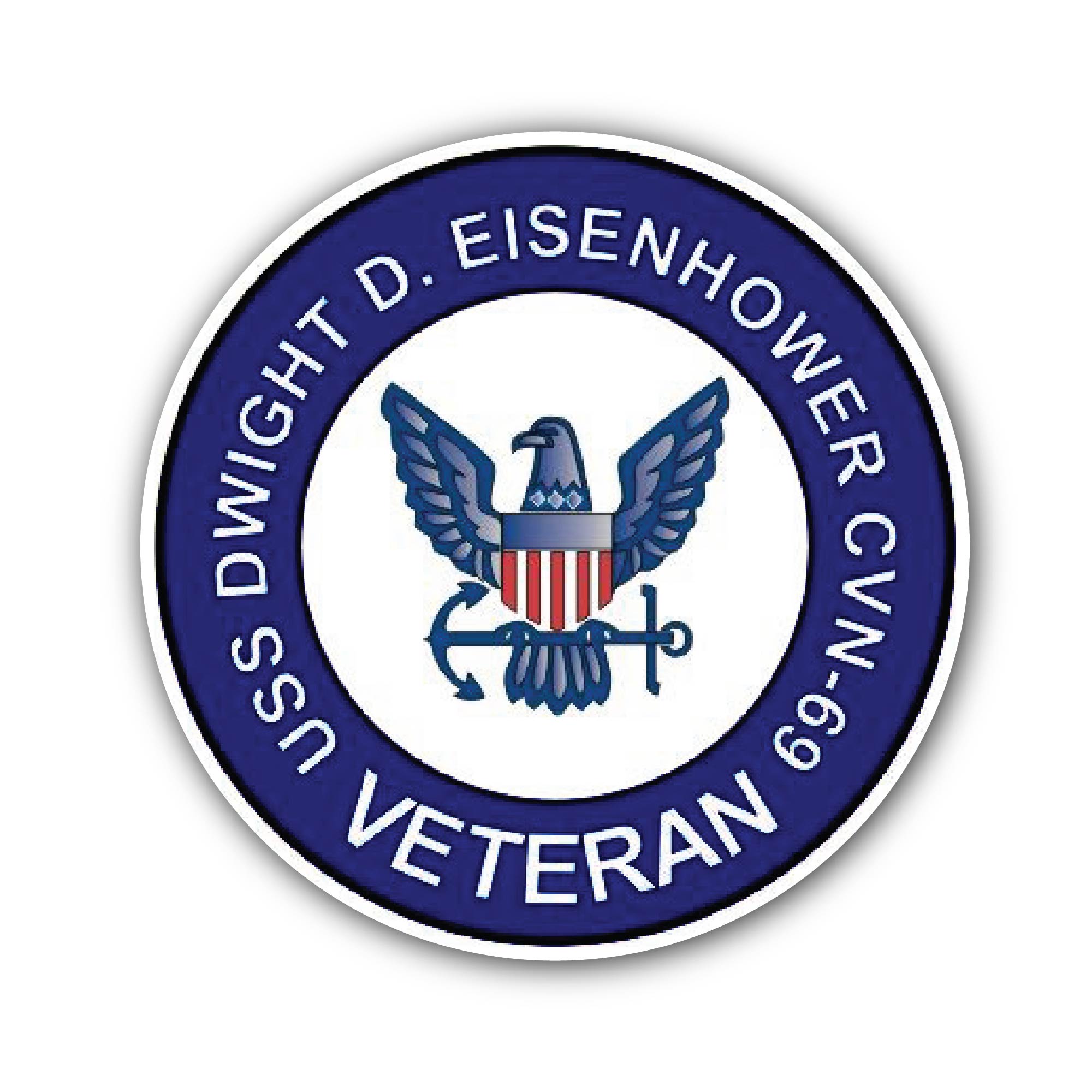USS Dwight D Eisenhower CVN-69 Veteran Sticker, Waterproof Vinyl Decal Sticker Indoor Or Outdoor 2 (Pieces) 3" and 5"