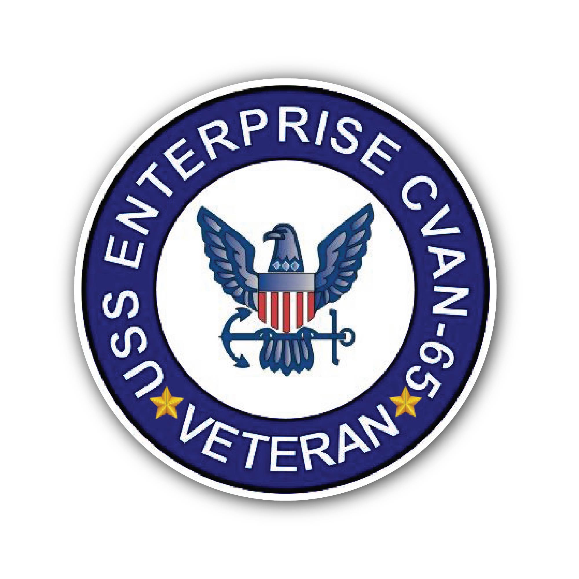 USS Enterprise CVAN-65 Veteran Sticker, Waterproof Vinyl Decal Sticker Indoor Or Outdoor 2 (Pieces) 3" and 5"