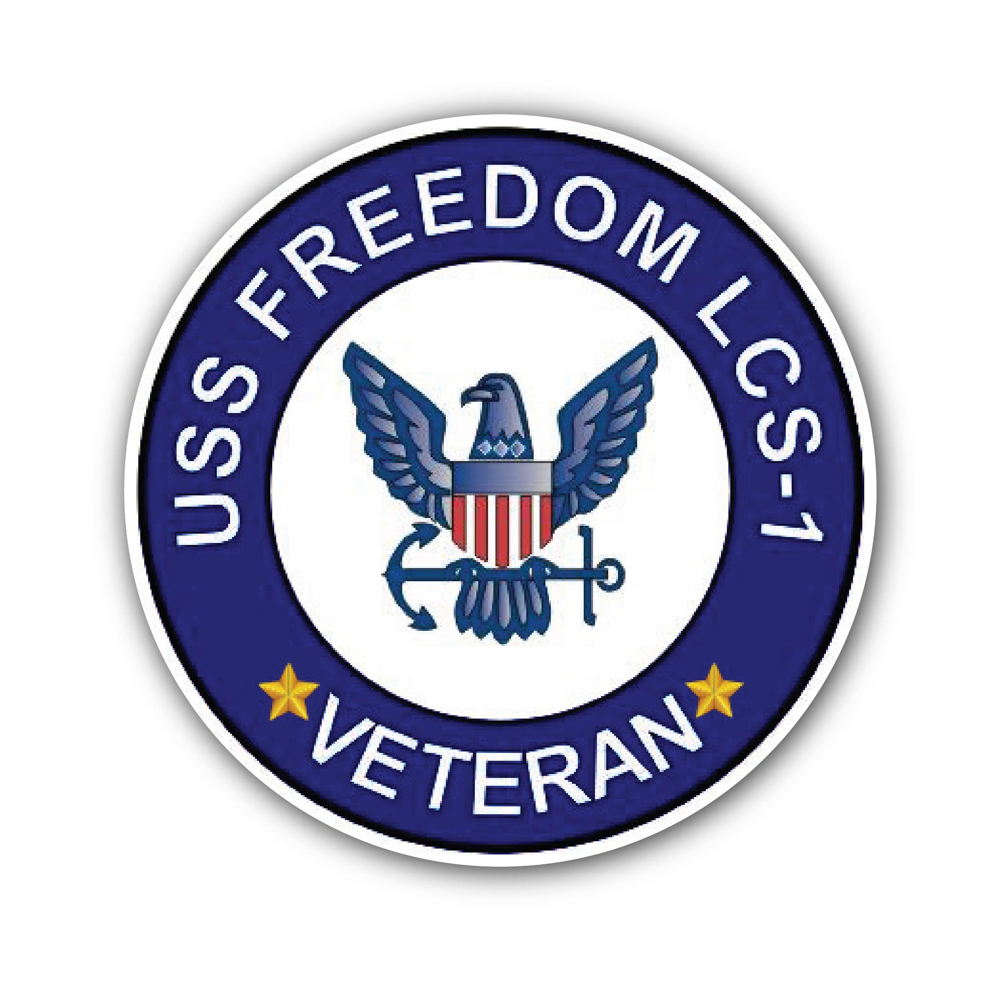 USS Freedom LCS-1 Veteran Sticker, Waterproof Vinyl Decal Sticker Indoor Or Outdoor 2 (Pieces) 3" and 5"