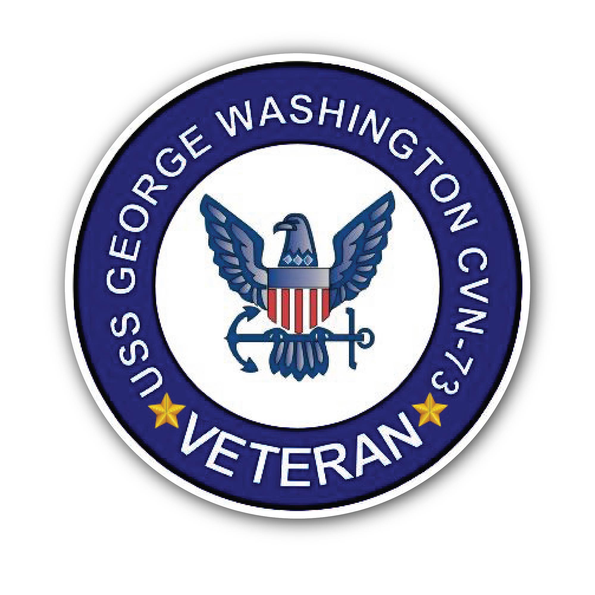 USS George Washington CVN-73 Veteran Sticker, Waterproof Vinyl Decal Sticker Indoor Or Outdoor 2 (Pieces) 3" and 5"