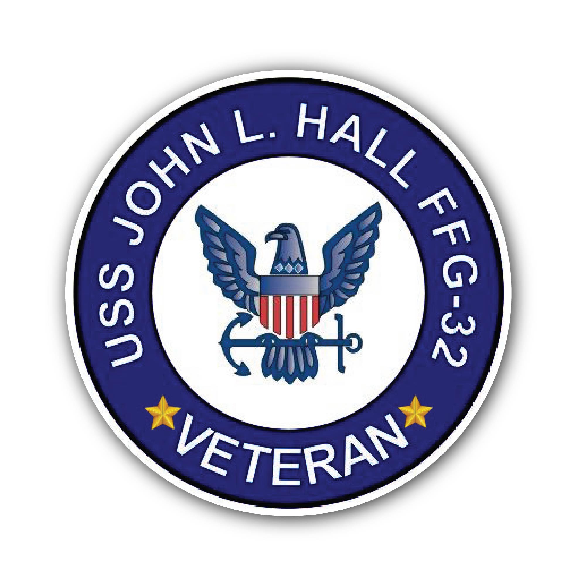 USS John L Hall FFG-32 Veteran Sticker, Waterproof Vinyl Decal Sticker Indoor Or Outdoor 2 (Pieces) 3" and 5"