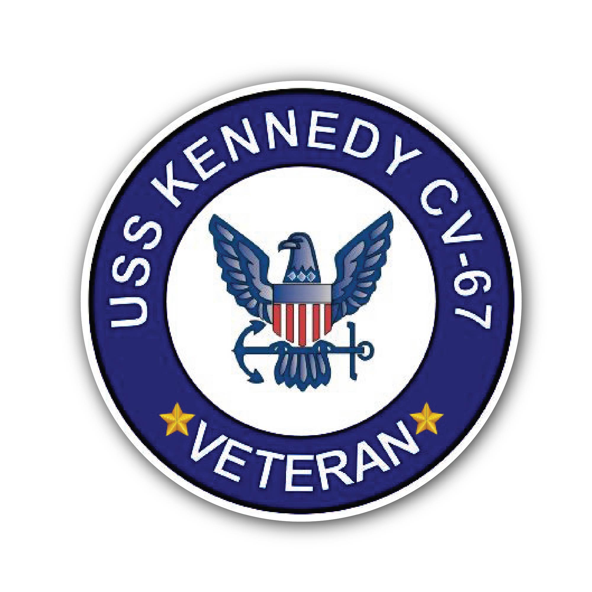 USS Kennedy CV-67 Veteran Sticker, Waterproof Vinyl Decal Sticker Indoor Or Outdoor 2 (Pieces) 3" and 5"