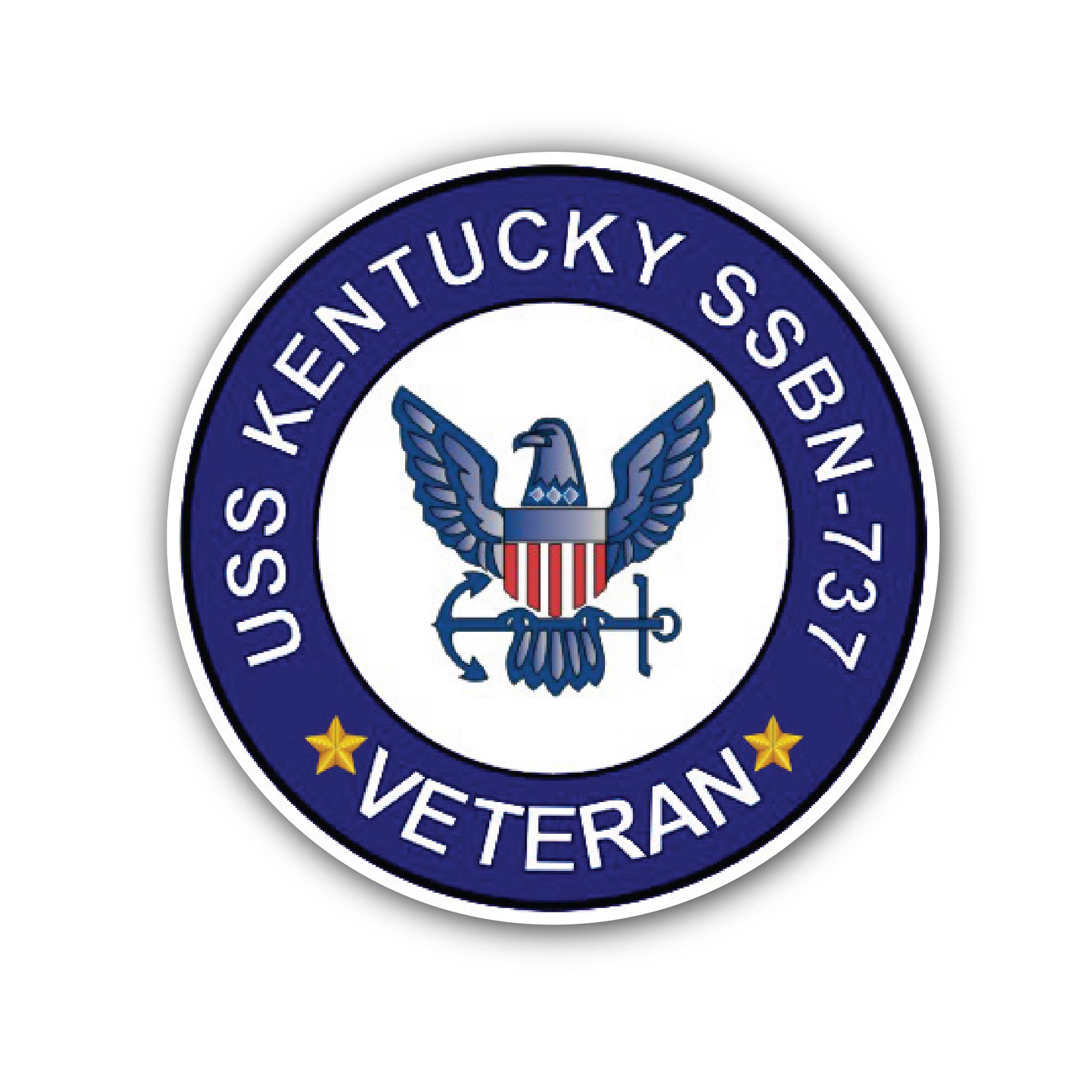USS Kentucky SSBN-737 Veteran Sticker, Waterproof Vinyl Decal Sticker Indoor Or Outdoor 2 (Pieces) 3" and 5"
