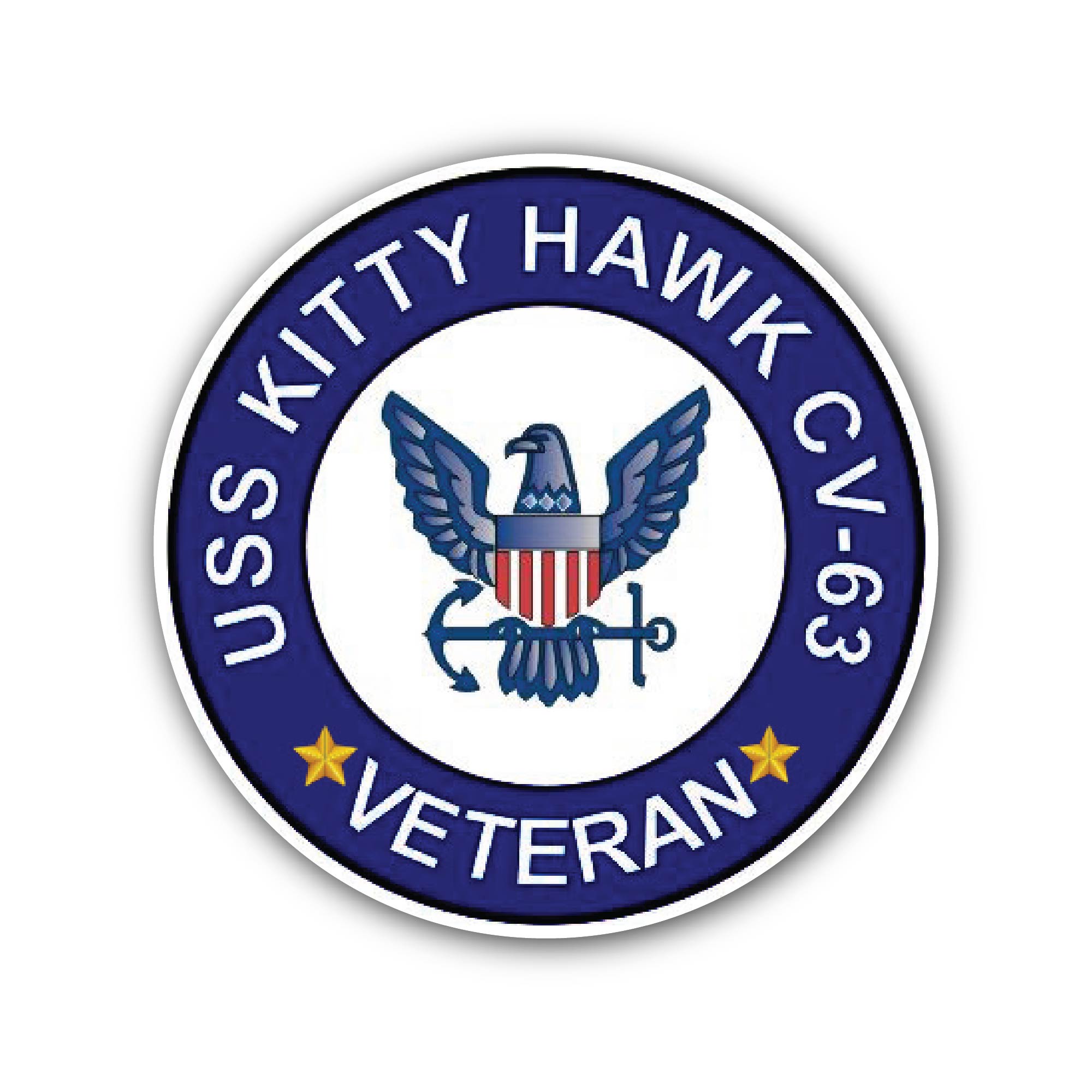 USS Kitty Hawk CV-63 Veteran Sticker, Waterproof Vinyl Decal Sticker Indoor Or Outdoor 2 (Pieces) 3" and 5"