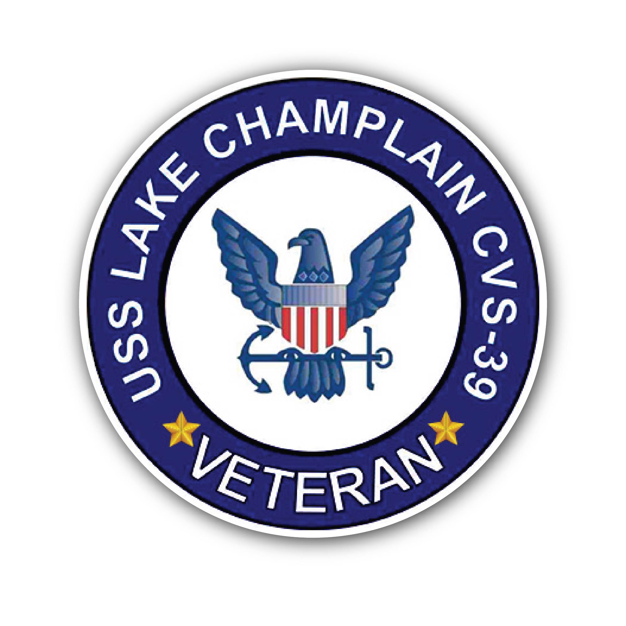 USS Lake Champlain CVS-39 Veteran Sticker, Waterproof Vinyl Decal Sticker Indoor Or Outdoor 2 (Pieces) 3" and 5"
