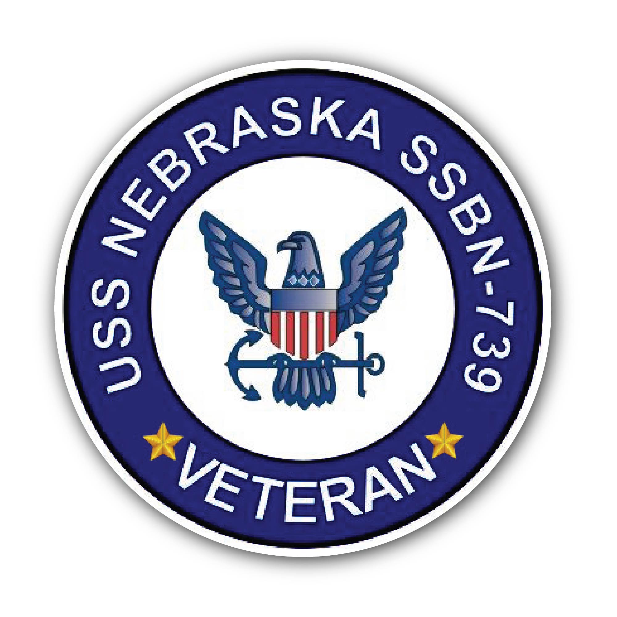 USS Nebraska SSBN-739 Veteran Sticker, Waterproof Vinyl Decal Sticker Indoor Or Outdoor 2 (Pieces) 3" and 5"