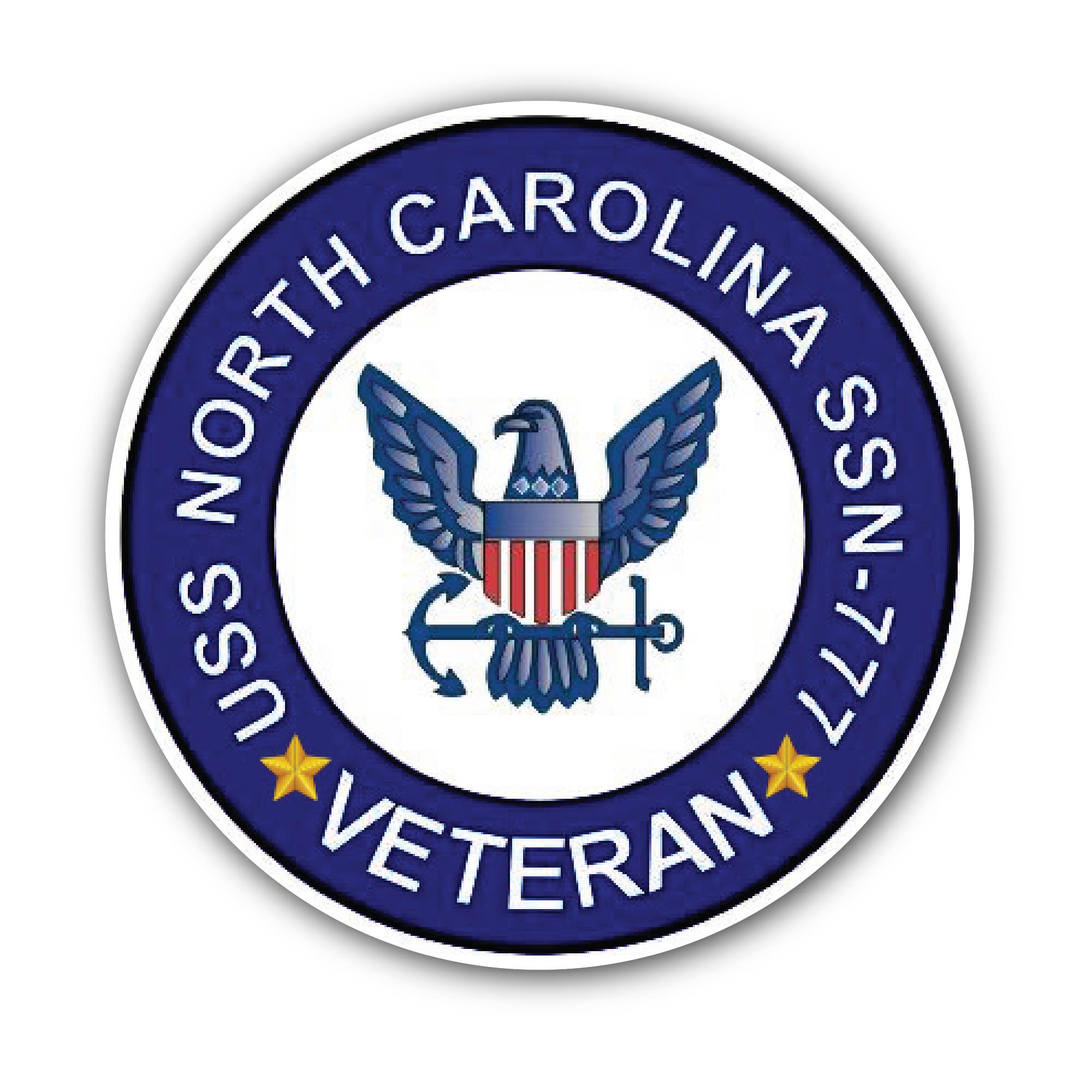 USS North Carolina SSN-777 Veteran Sticker, Waterproof Vinyl Decal Sticker Indoor Or Outdoor 2 (Pieces) 3" and 5"