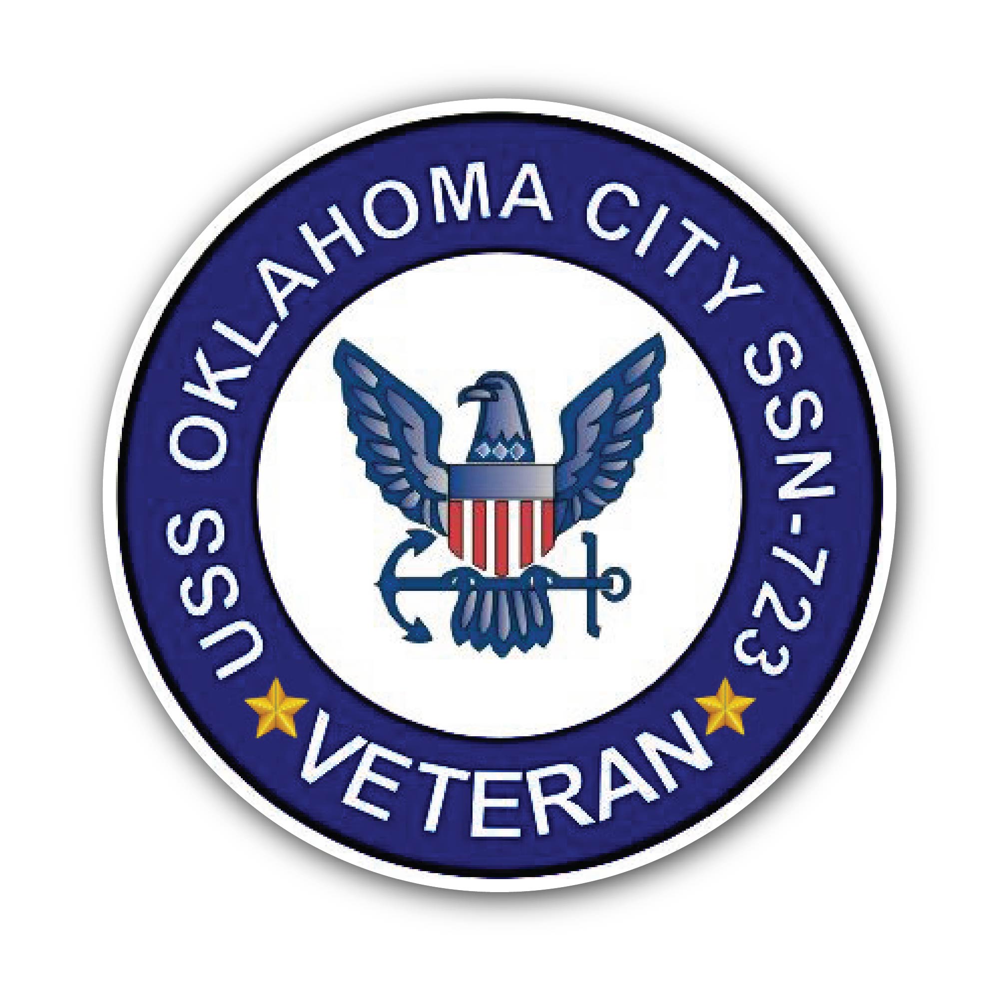 USS Oklahoma City SSN-723 Veteran Sticker, Waterproof Vinyl Decal Sticker Indoor Or Outdoor 2 (Pieces) 3" and 5"