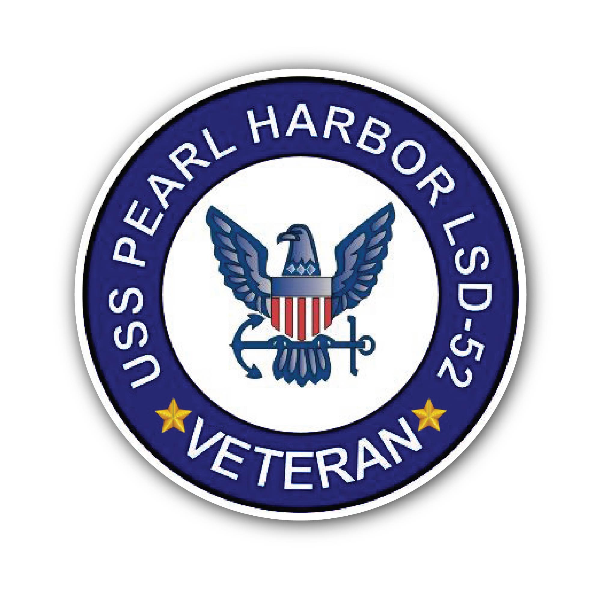 USS Pearl Harbor LSD-52 Veteran Sticker, Waterproof Vinyl Decal Sticker Indoor Or Outdoor 2 (Pieces) 3" and 5"
