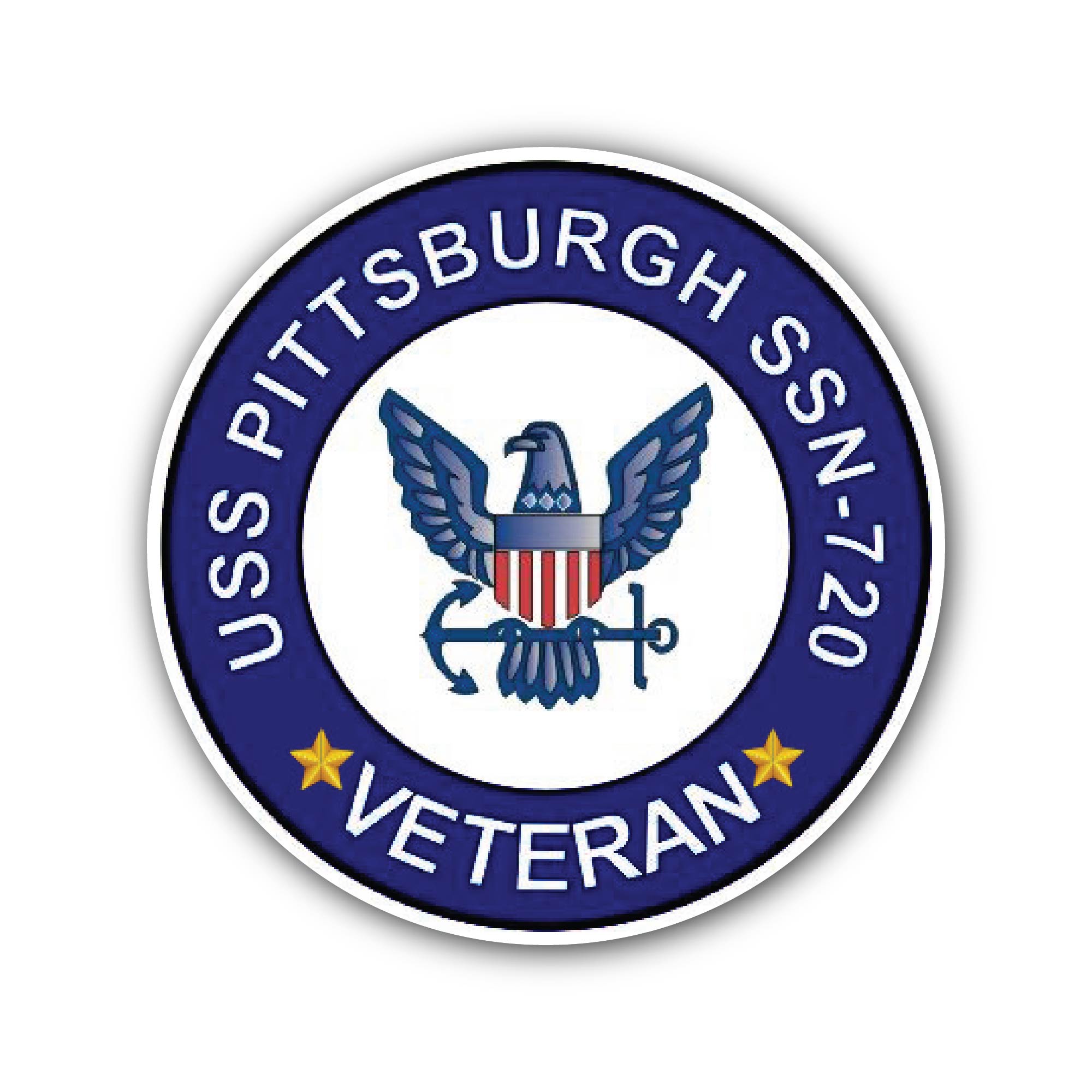 USS Pittsburgh SSN-720 Veteran Sticker, Waterproof Vinyl Decal Sticker Indoor Or Outdoor 2 (Pieces) 3" and 5"