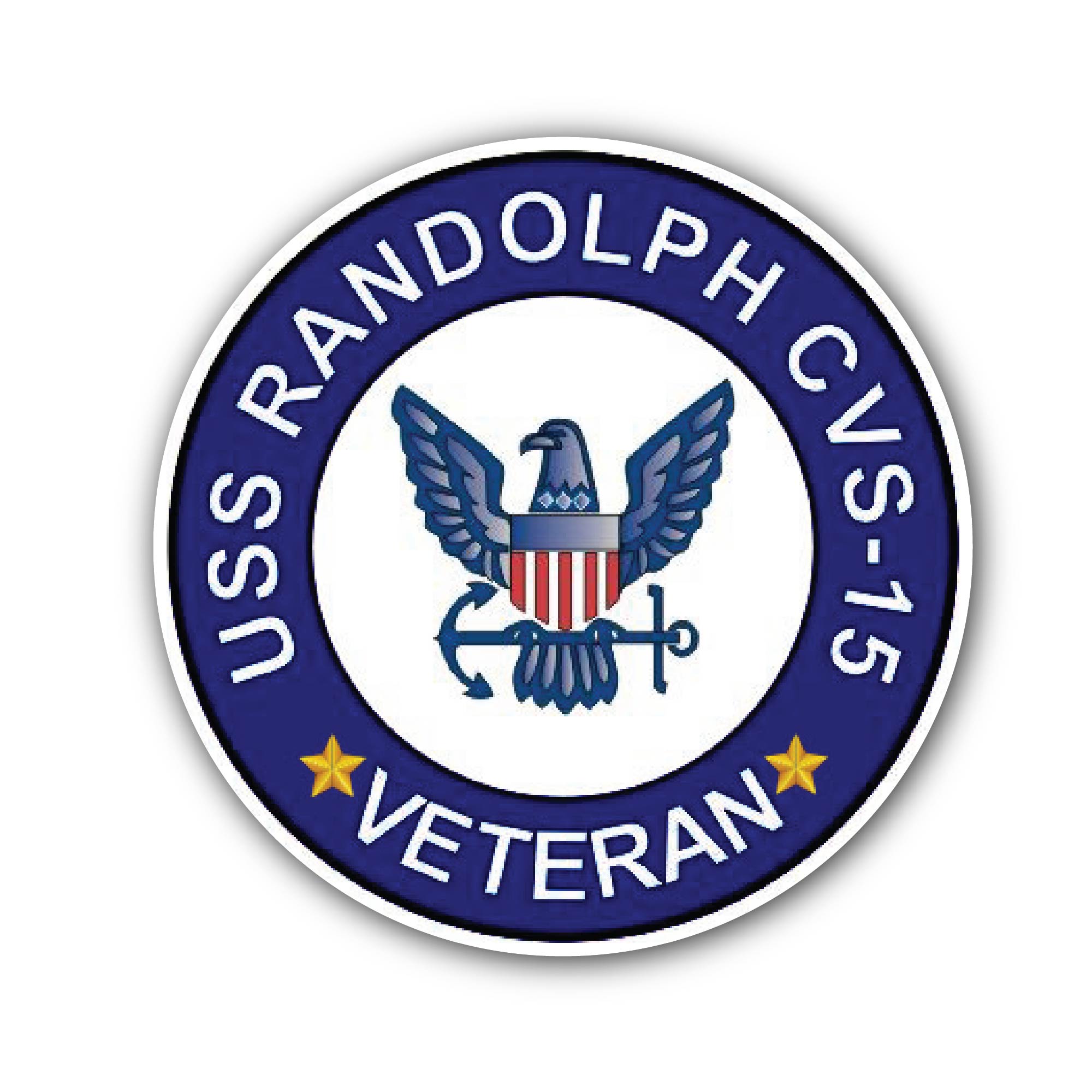USS Randolph CVS-15 Veteran Sticker, Waterproof Vinyl Decal Sticker Indoor Or Outdoor 2 (Pieces) 3" and 5"