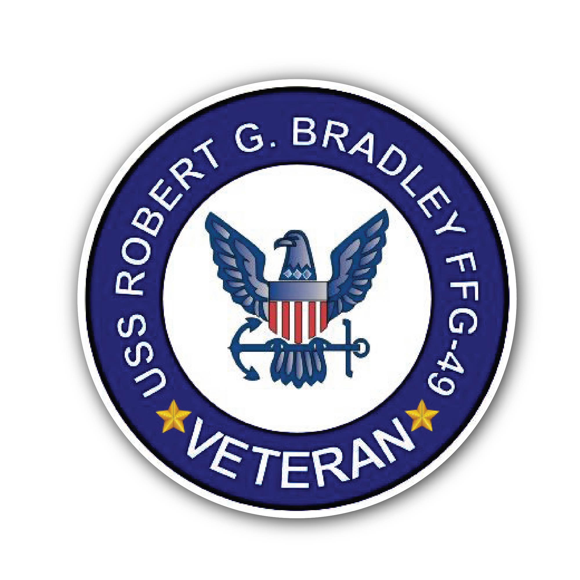 USS Robert C Bradley FFG-49 Veteran Sticker, Waterproof Vinyl Decal Sticker Indoor Or Outdoor 2 (Pieces) 3" and 5"