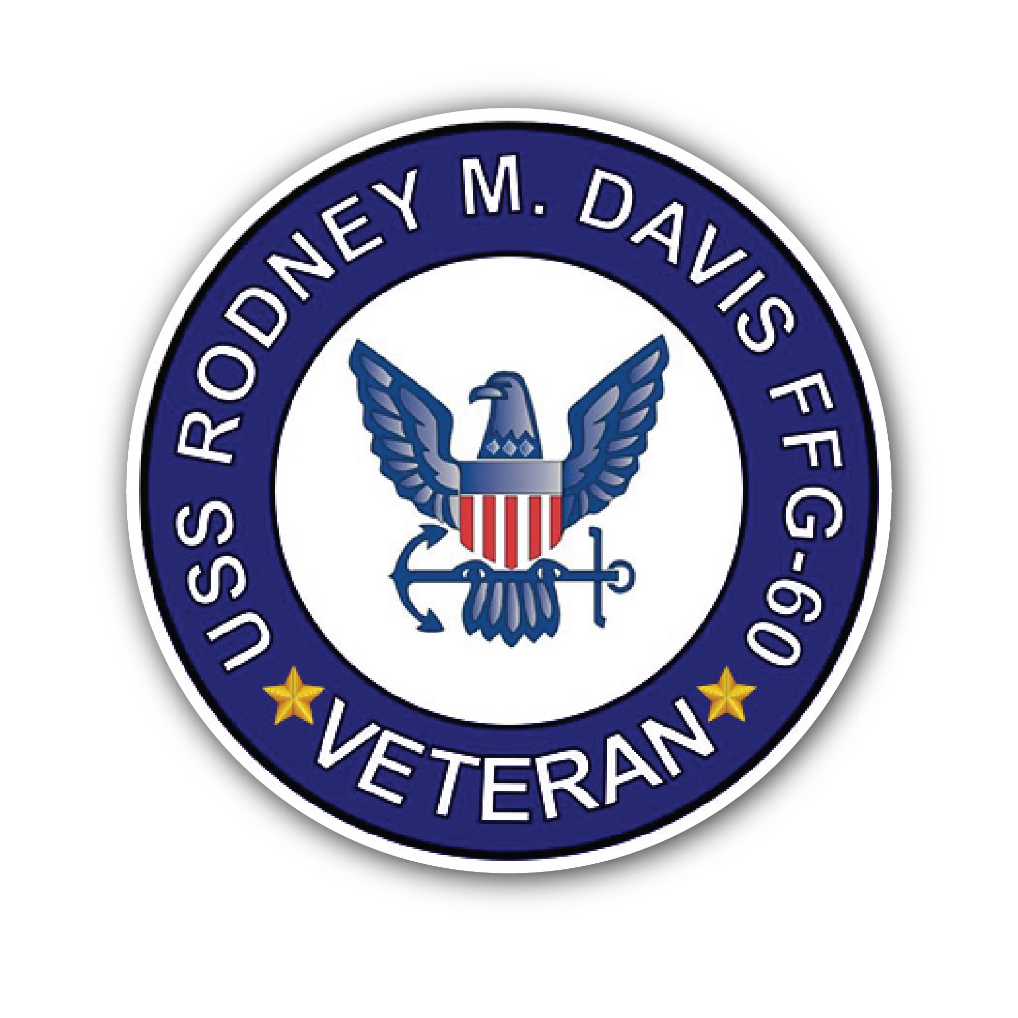 USS Rodney M Davis FFG-60 Veteran Sticker, Waterproof Vinyl Decal Sticker Indoor Or Outdoor 2 (Pieces) 3" and 5"
