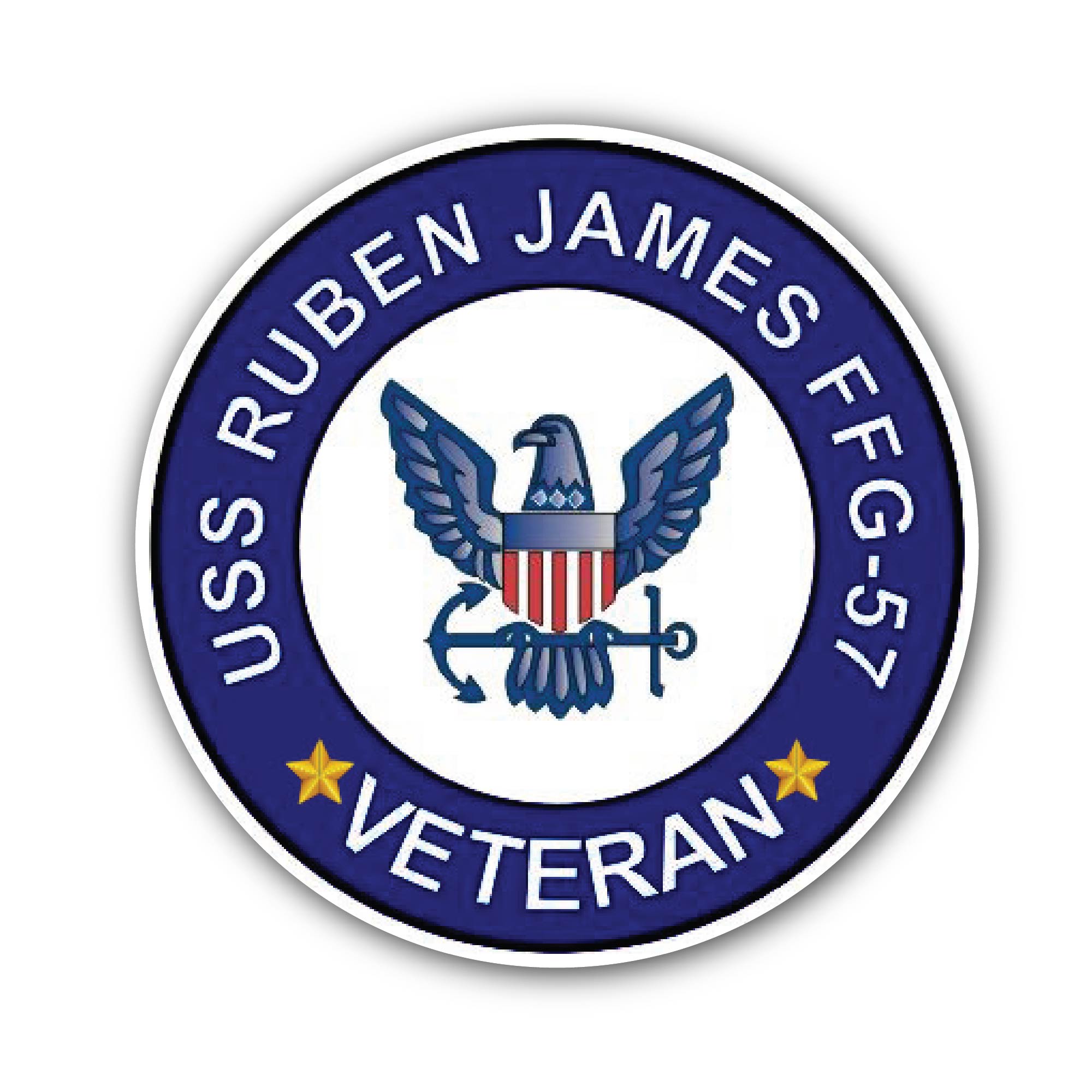 USS Ruben James FFG-57 Veteran Sticker, Waterproof Vinyl Decal Sticker Indoor Or Outdoor 2 (Pieces) 3" and 5"