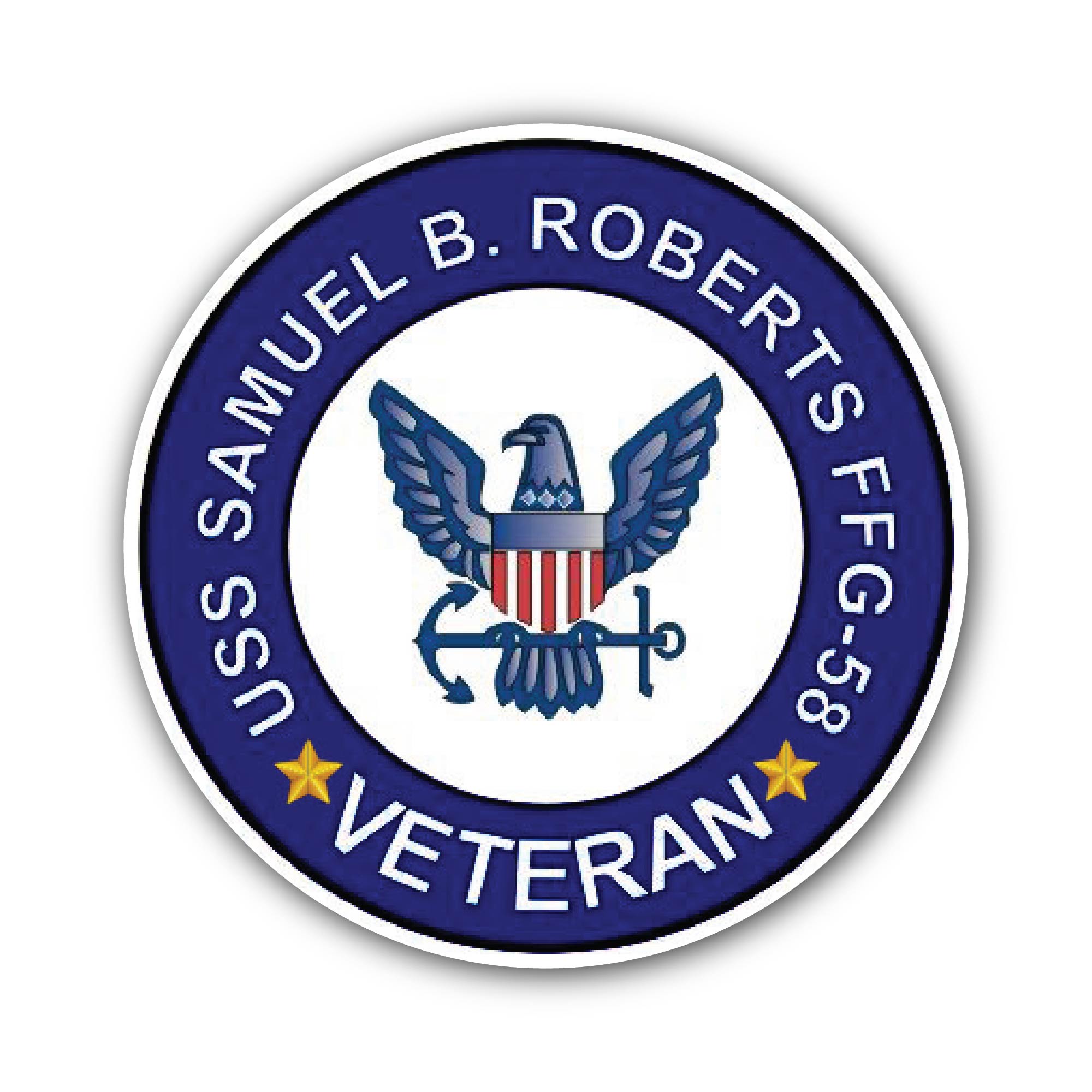 USS Samuel B Roberts FFG-58 Veteran Sticker, Waterproof Vinyl Decal Sticker Indoor Or Outdoor 2 (Pieces) 3" and 5"