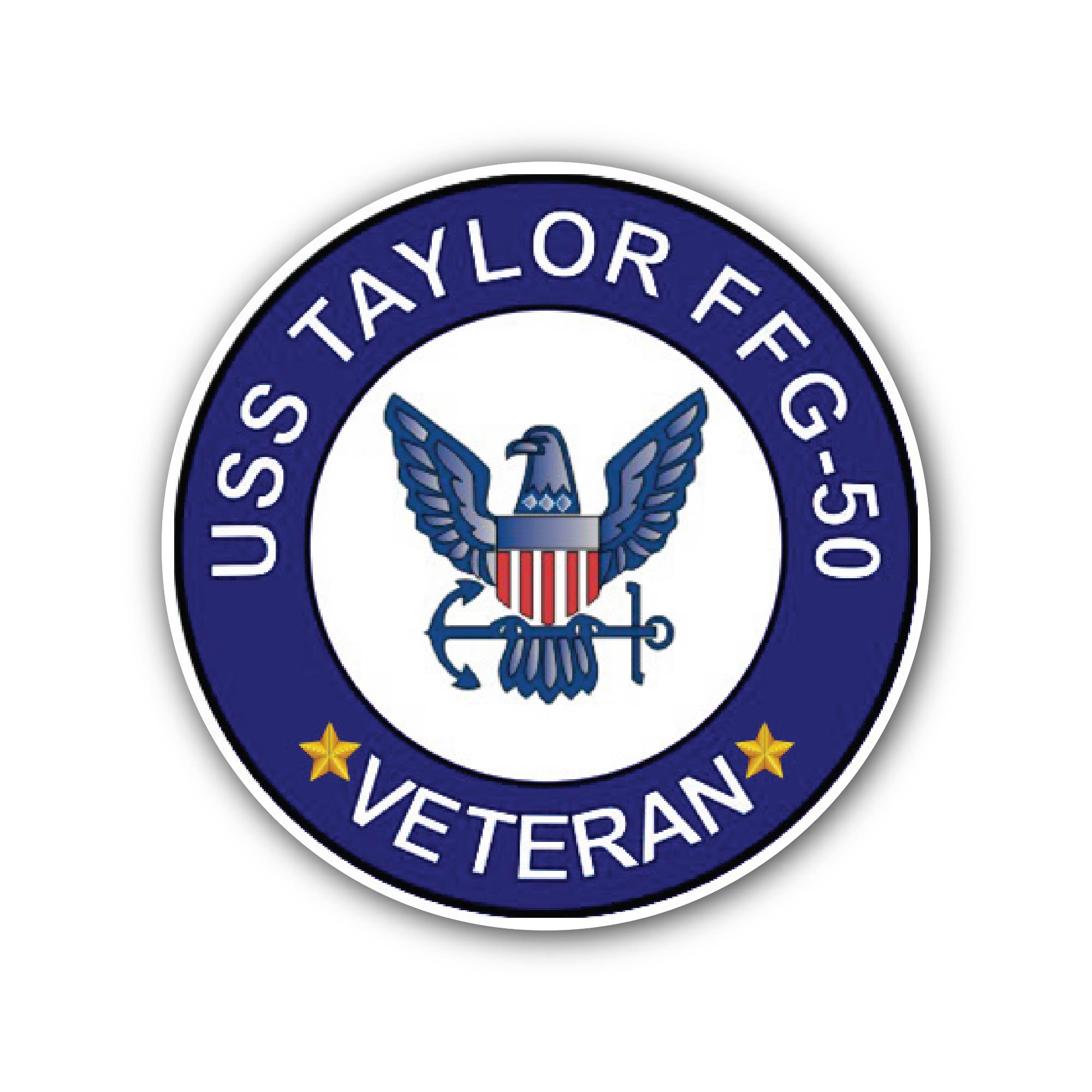 USS Taylor FFG-50 Veteran Sticker, Waterproof Vinyl Decal Sticker Indoor Or Outdoor 2 (Pieces) 3" and 5"