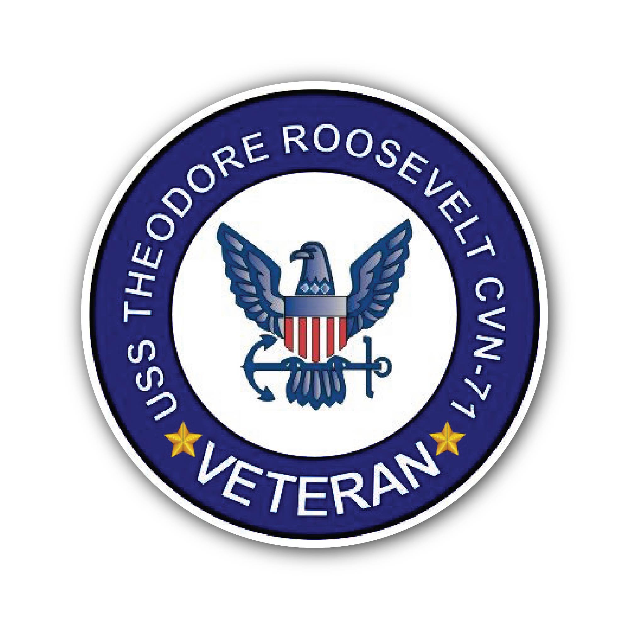 USS Theodore Roosevelt CVN-71 Veteran Sticker, Waterproof Vinyl Decal Sticker Indoor Or Outdoor 2 (Pieces) 3" and 5"