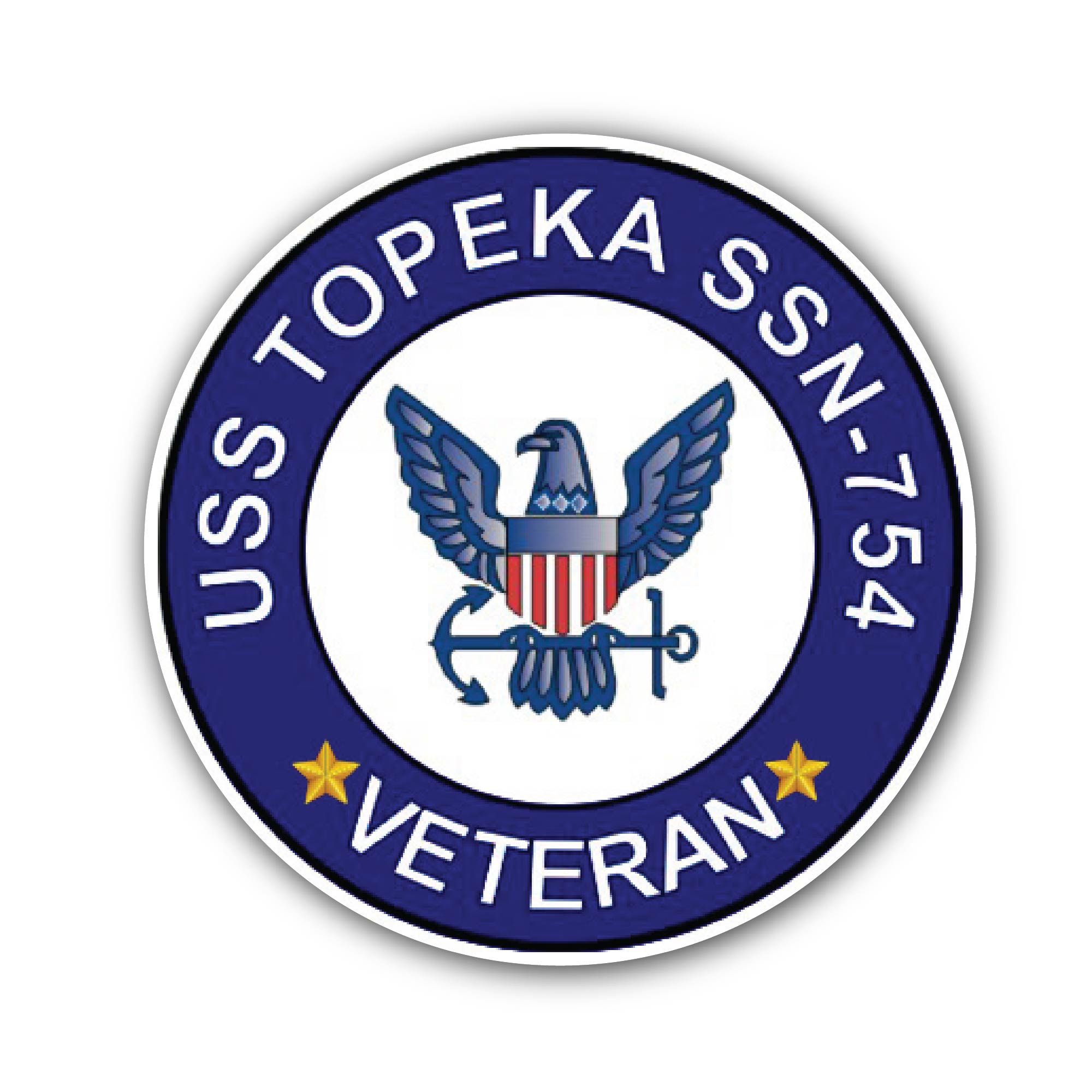 USS Topeka SSN-754 Veteran Sticker, Waterproof Vinyl Decal Sticker Indoor Or Outdoor 2 (Pieces) 3" and 5"