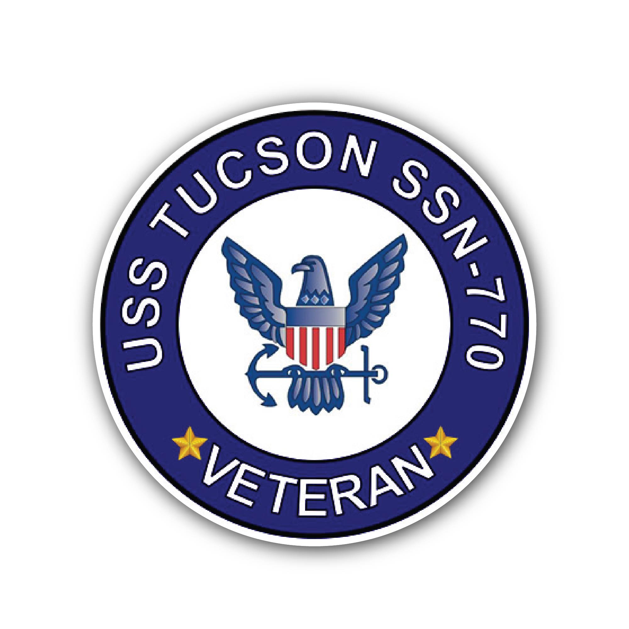 USS Tucson SSN-770 Veteran Sticker, Waterproof Vinyl Decal Sticker Indoor Or Outdoor 2 (Pieces) 3" and 5"