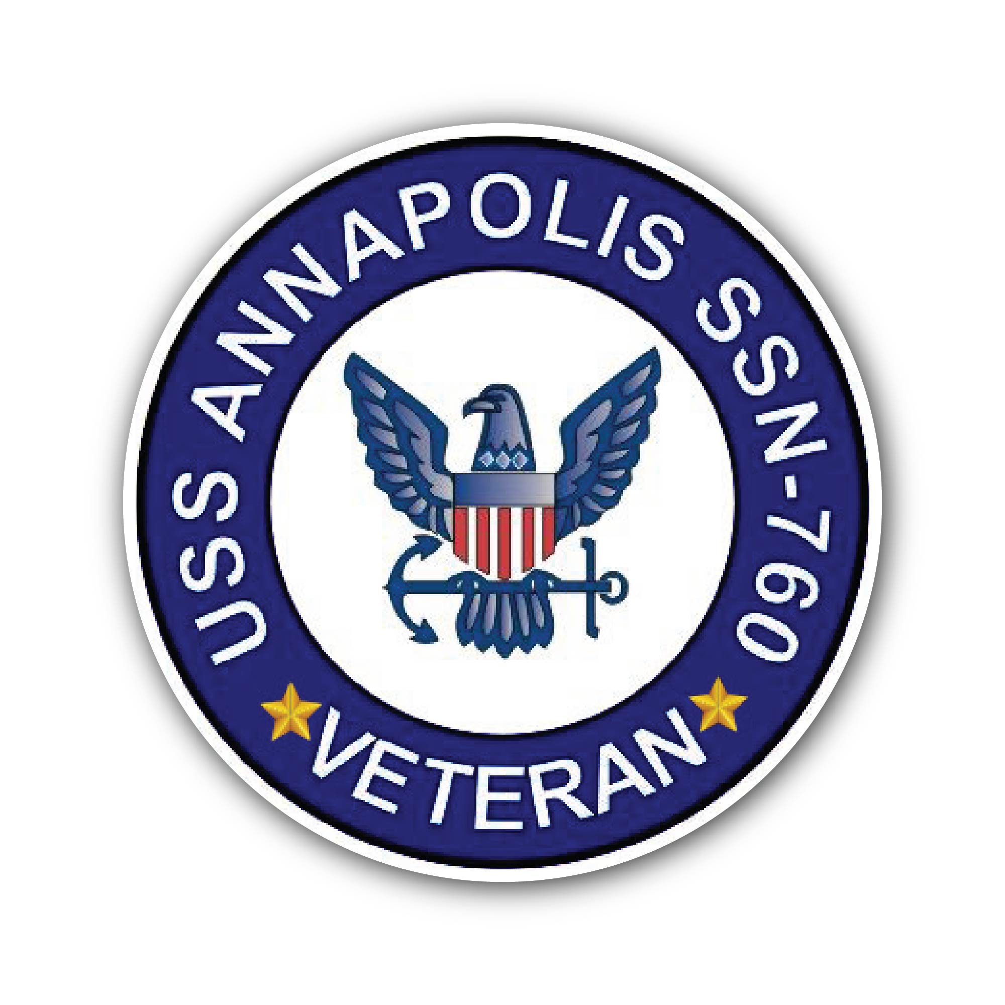 USS Annapolis SSN-760 Veteran Sticker, Waterproof Vinyl Decal Sticker Indoor Or Outdoor 2 (Pieces) 3" and 5"