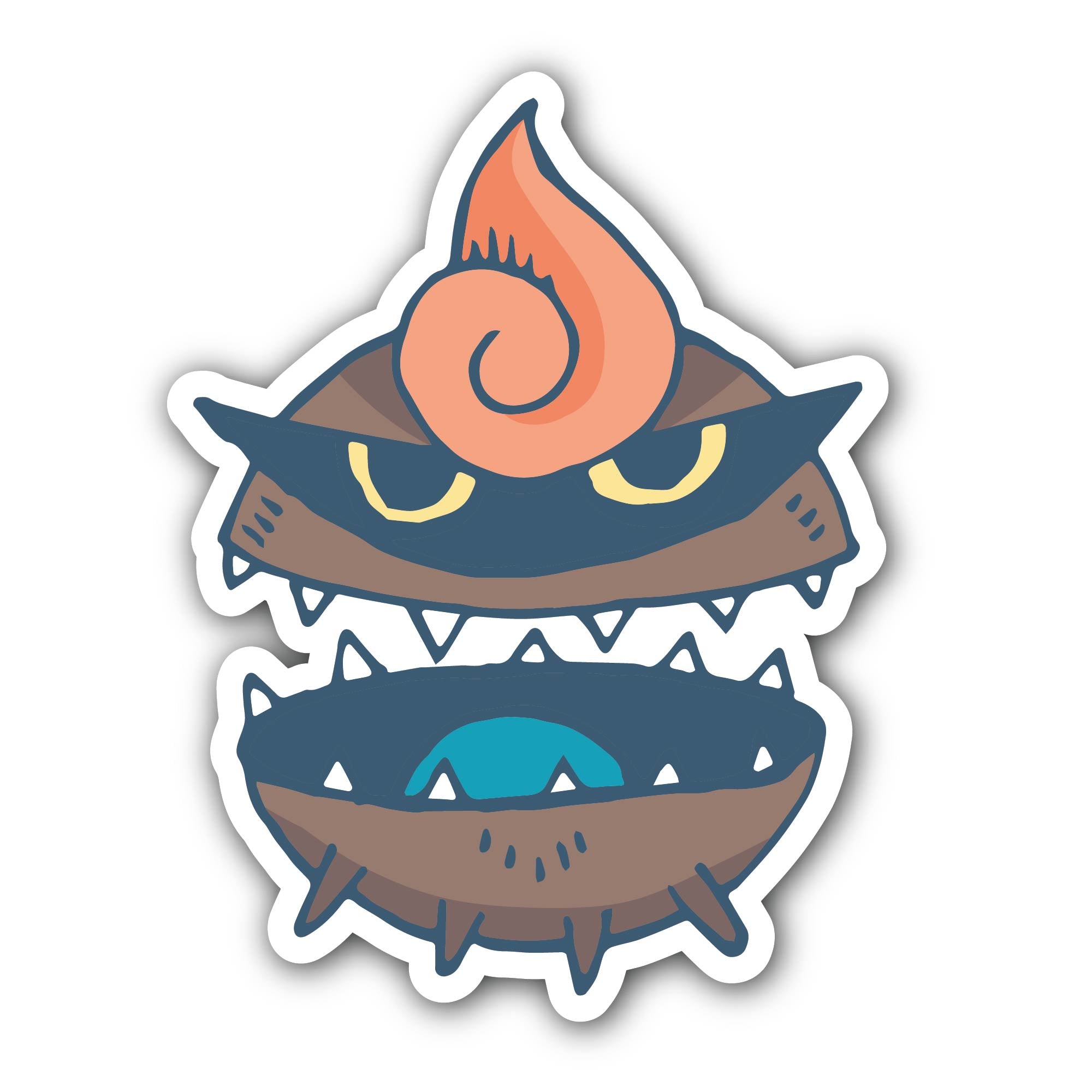 Brown Monster Sticker, Waterproof Vinyl Decal Sticker Indoor Or Outdoor 2 (Pieces) 3" and 5"