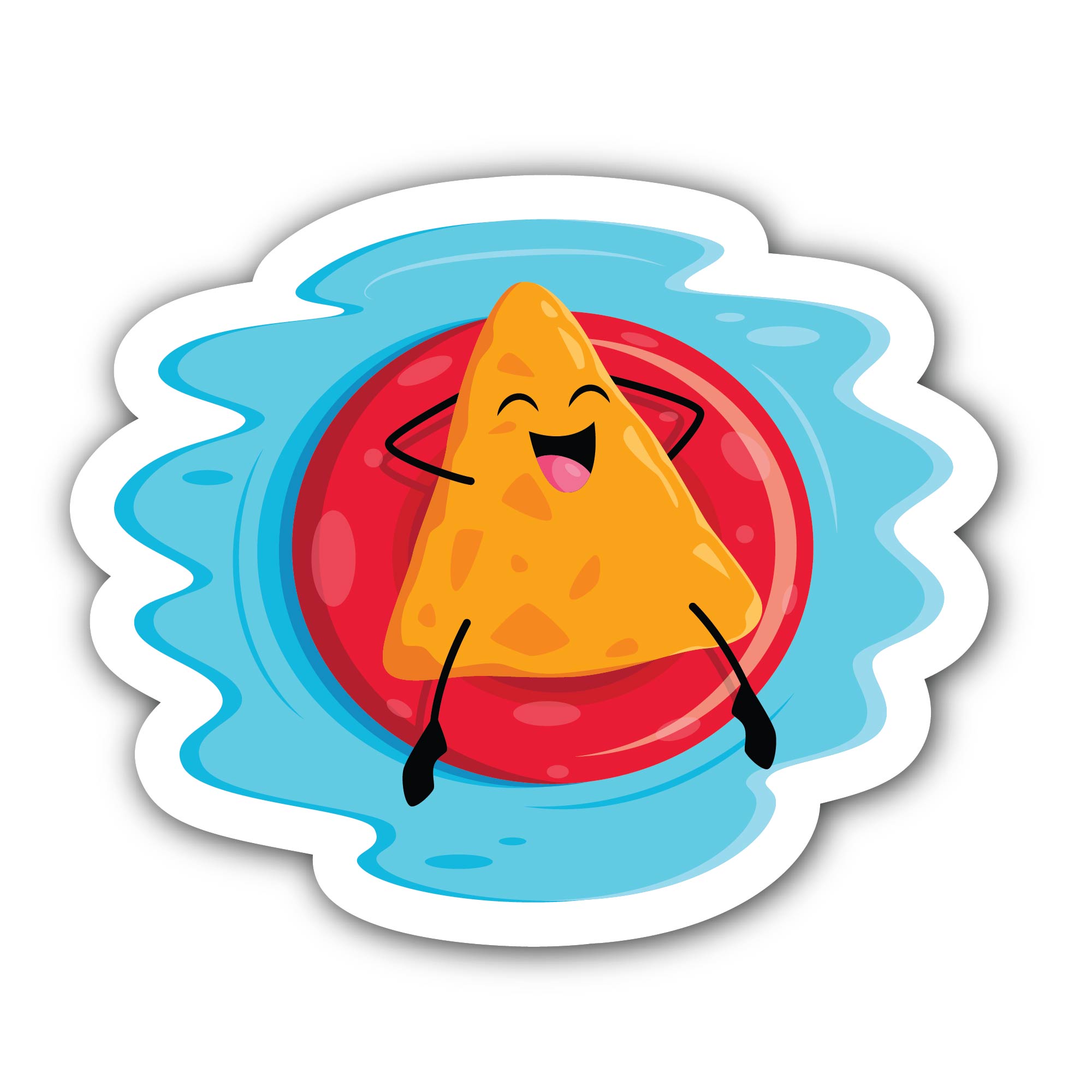 Pool Float Emoji Sticker, Waterproof Vinyl Decal Sticker Indoor Or Outdoor 2 (Pieces) 3" and 5"