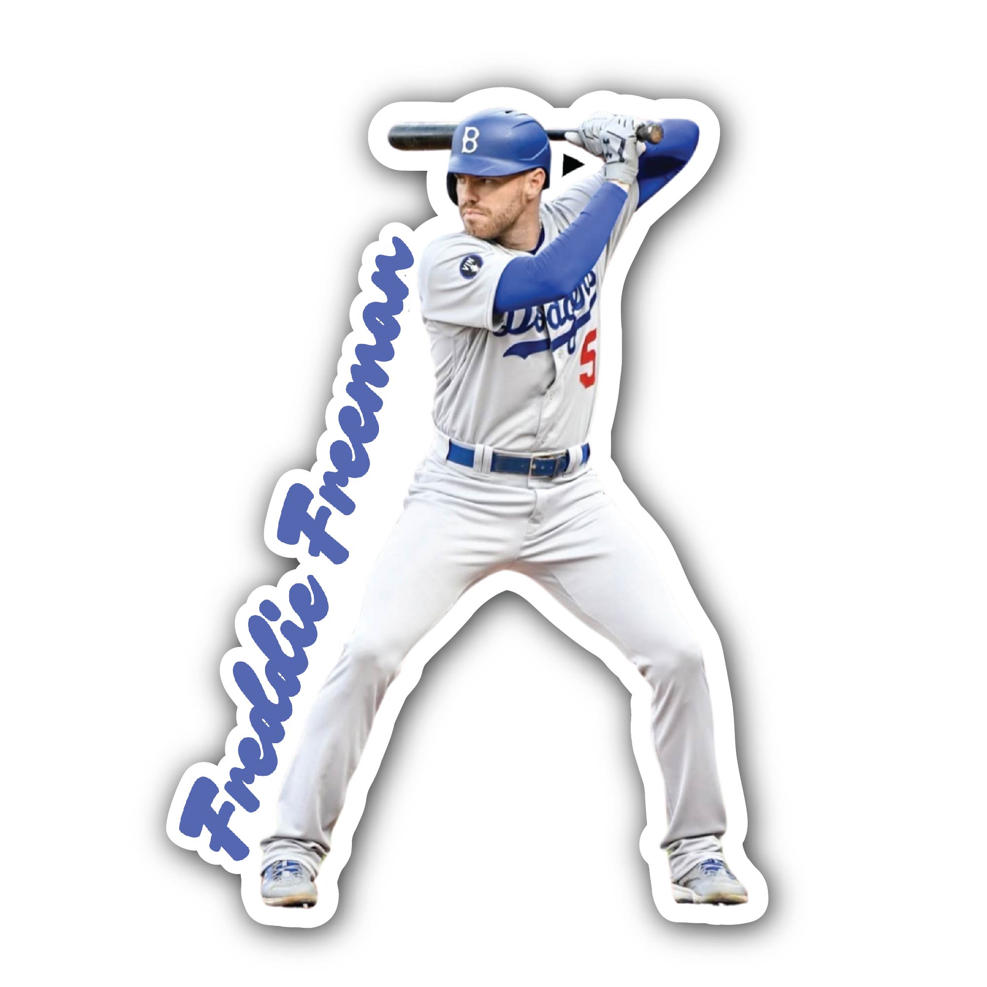 Freddie Freeman Baseball Sticker, Waterproof Vinyl Decal Sticker Indoor Or Outdoor 2 (Pieces) 3" and 5"