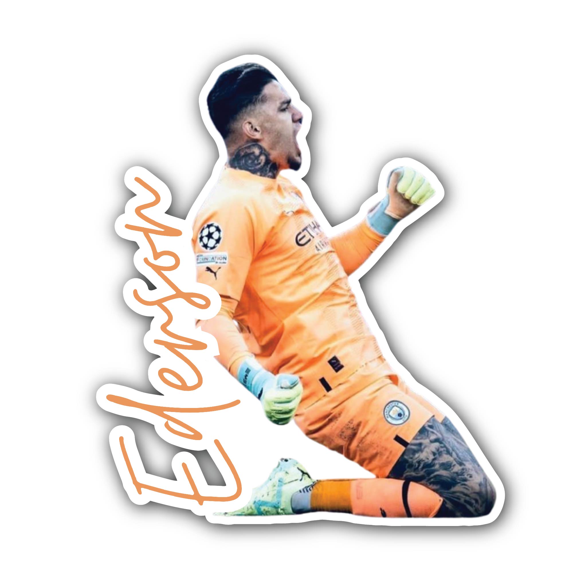 Ederson Celebration Sticker, Waterproof Vinyl Decal Sticker Indoor Or Outdoor 2 (Pieces) 3" and 5"