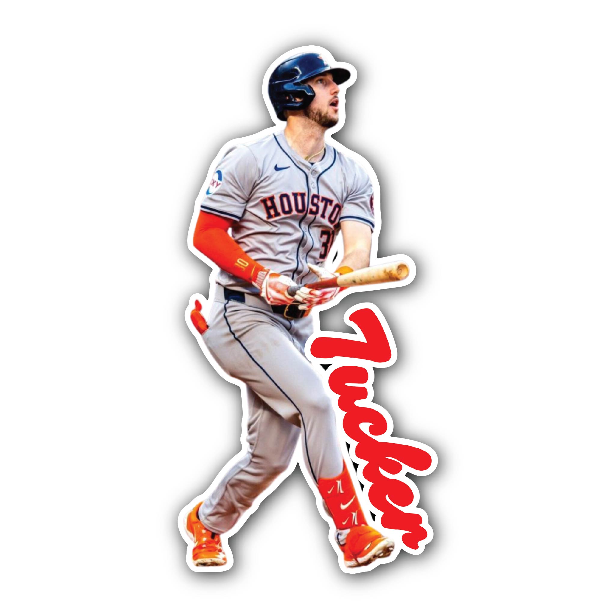 Kyle Tucker Houston Astros Baseball Sticker, Waterproof Vinyl Decal Sticker Indoor Or Outdoor 2 (Pieces) 3" and 5"