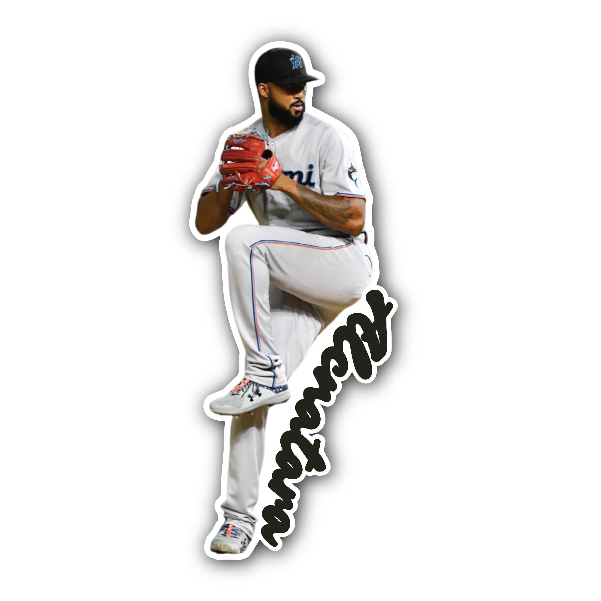 Alcantara Pitching Sticker, Waterproof Vinyl Decal Sticker Indoor Or Outdoor 2 (Pieces) 3" and 5"