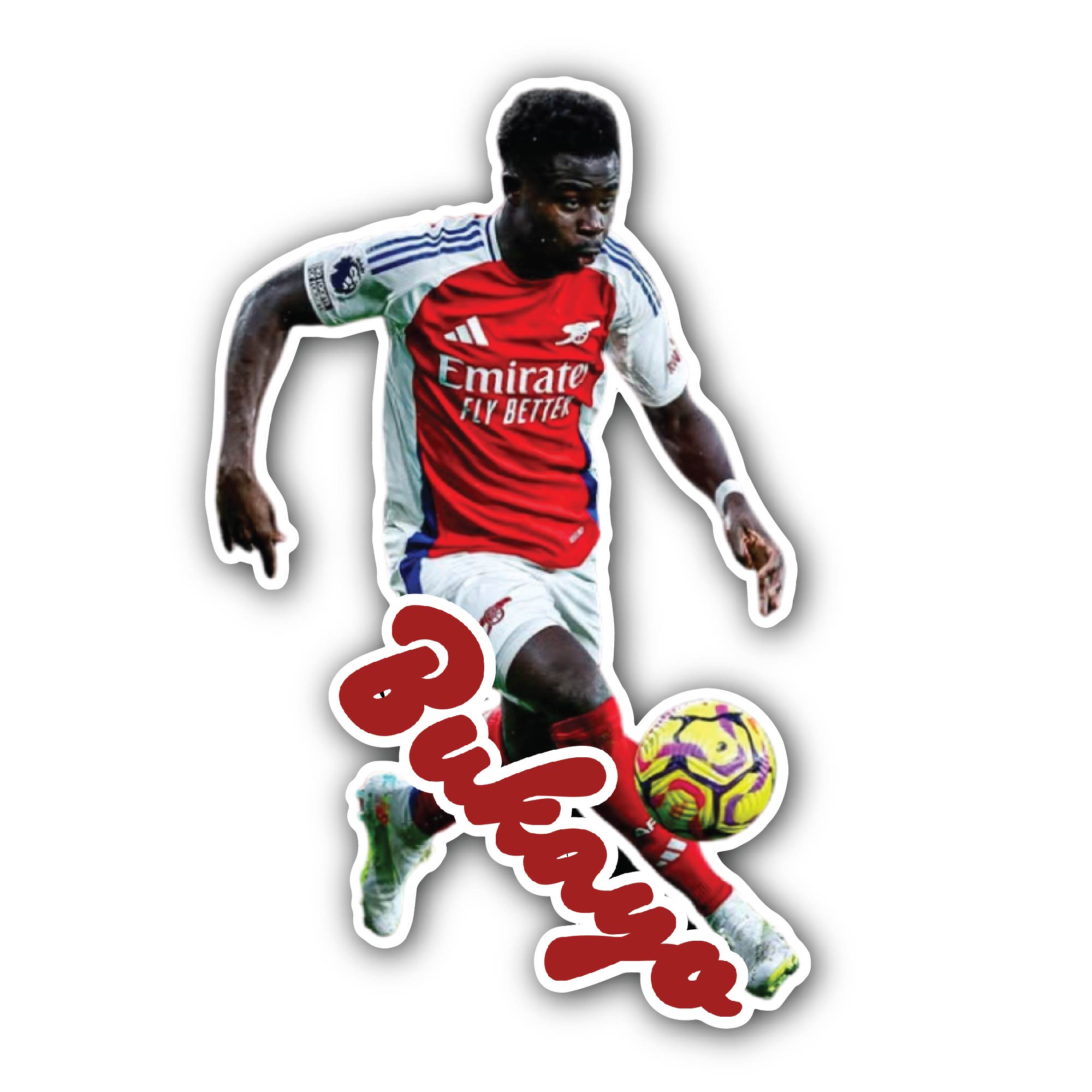 Bukayo Saka Sticker, Waterproof Vinyl Decal Sticker Indoor Or Outdoor 2 (Pieces) 3" and 5"