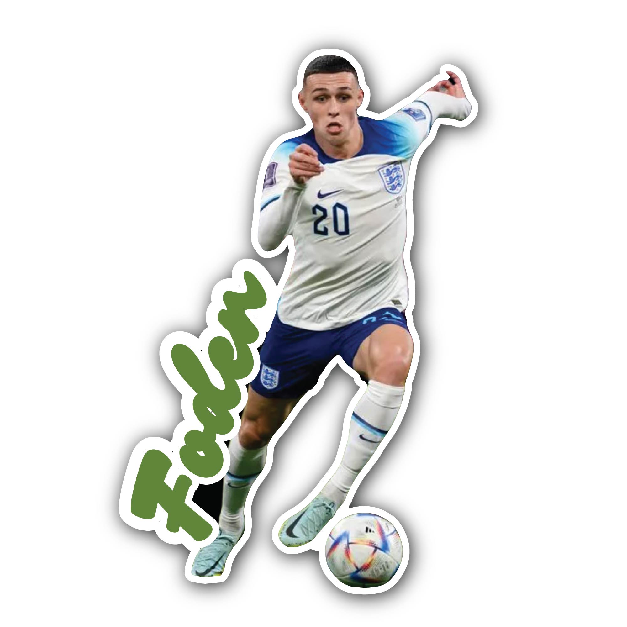 Phil Foden Sticker, Waterproof Vinyl Decal Sticker Indoor Or Outdoor 2 (Pieces) 3" and 5"