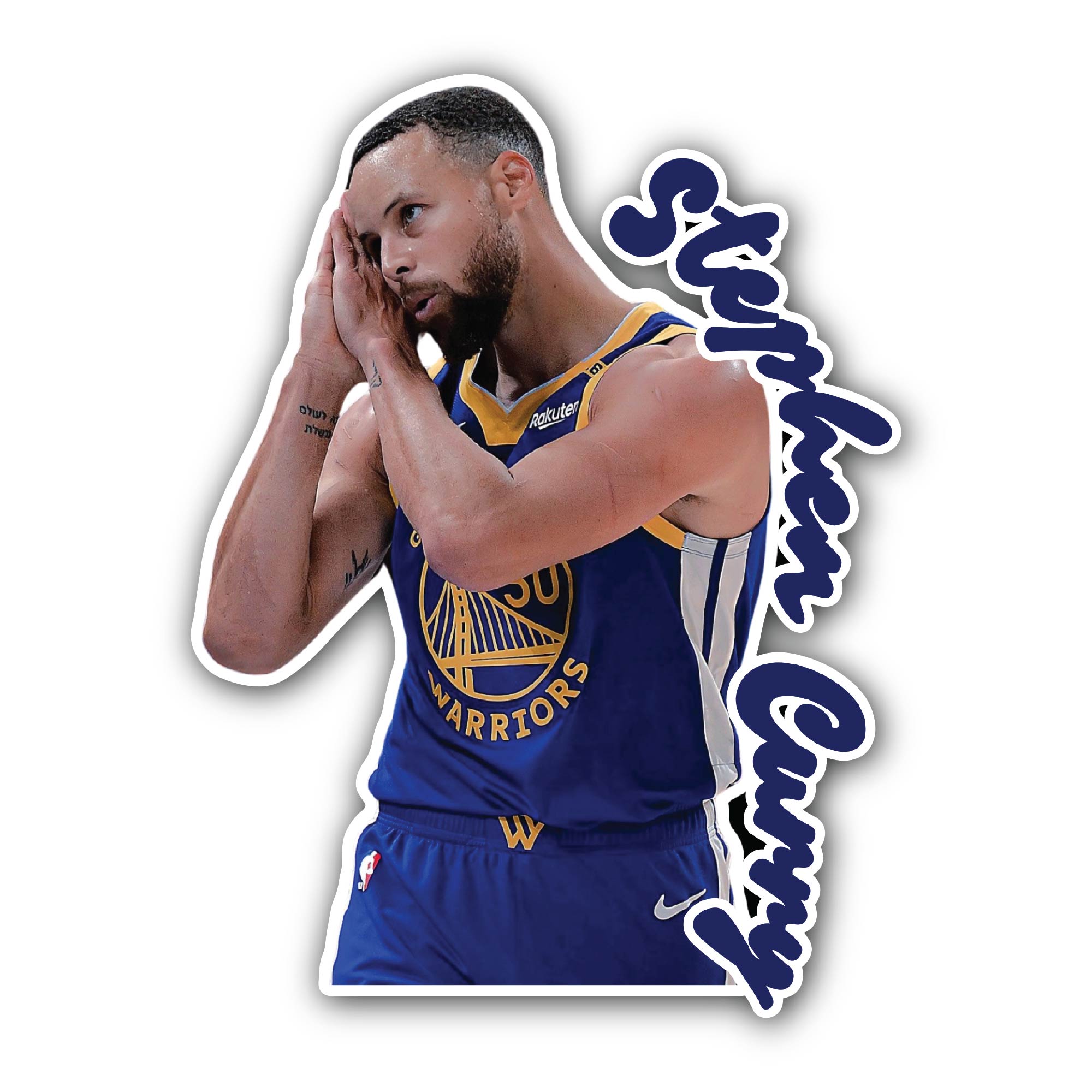 Stephen Curry Sticker, Waterproof Vinyl Decal Sticker Indoor Or Outdoor 2 (Pieces) 3" and 5"