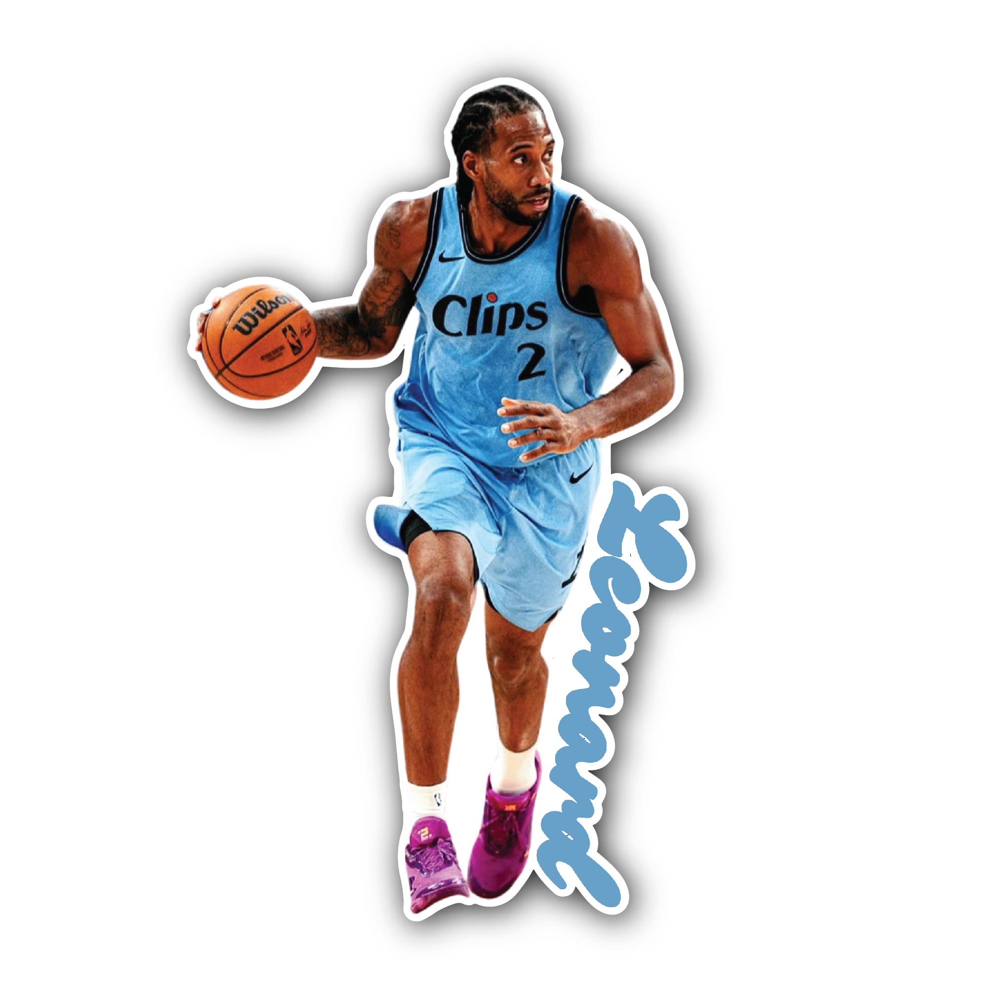 Kawhi Leonard Sticker, Waterproof Vinyl Decal Sticker Indoor Or Outdoor 2 (Pieces) 3" and 5"