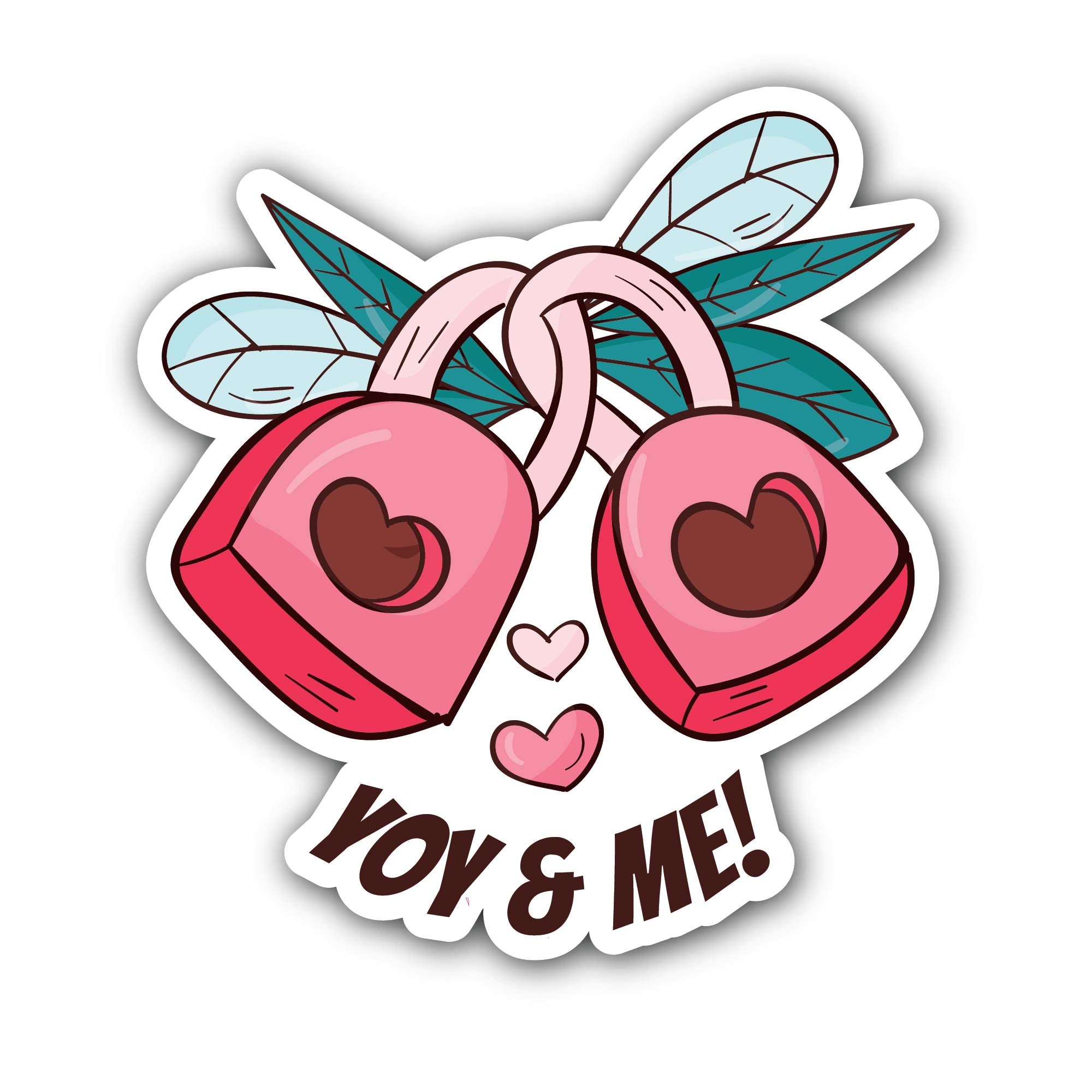 You & Me Sticker, Waterproof Vinyl Decal Sticker Indoor Or Outdoor 2 (Pieces) 3" and 5"