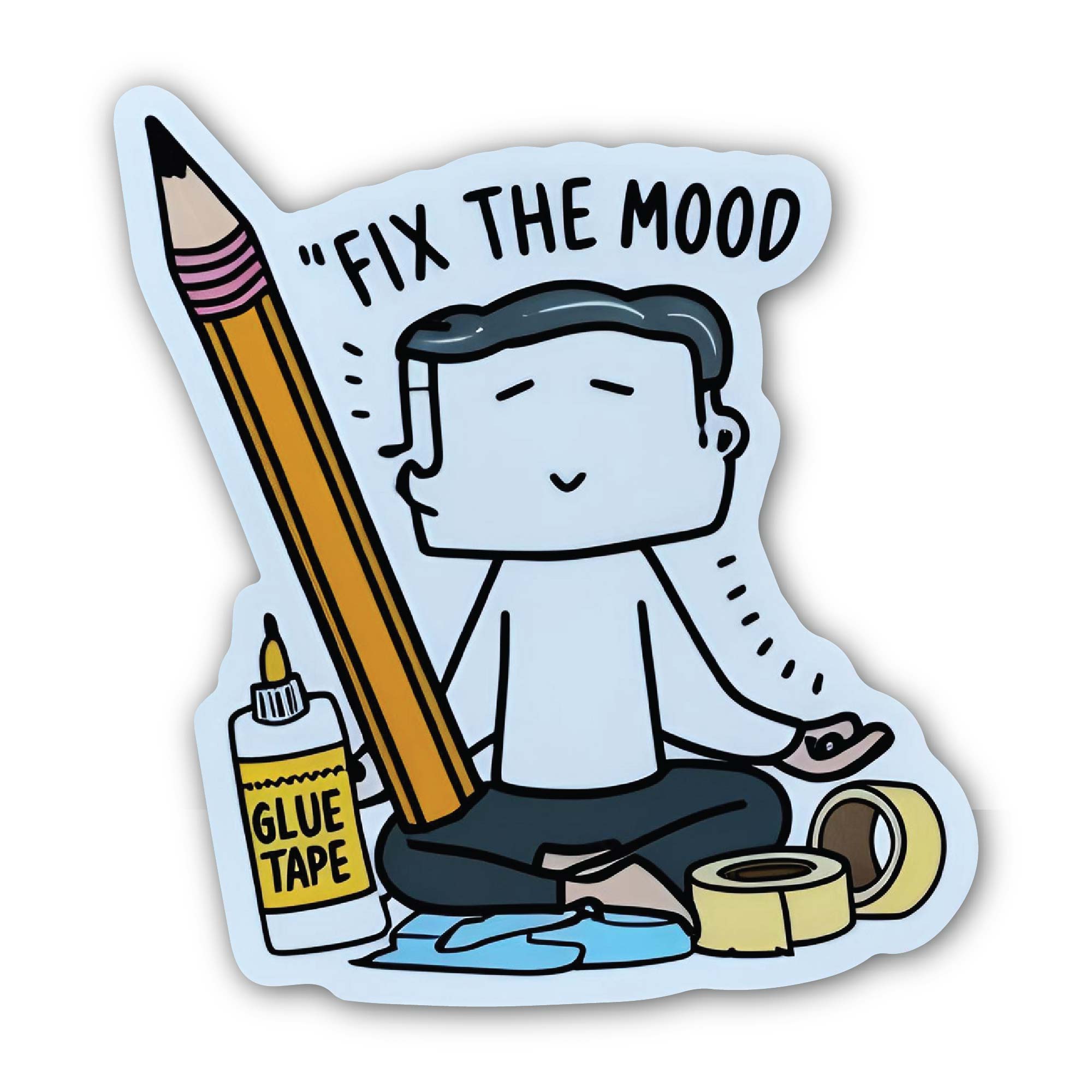 Fix the Mood Sticker, Waterproof Vinyl Decal Sticker Indoor Or Outdoor 2 (Pieces) 3" and 5"
