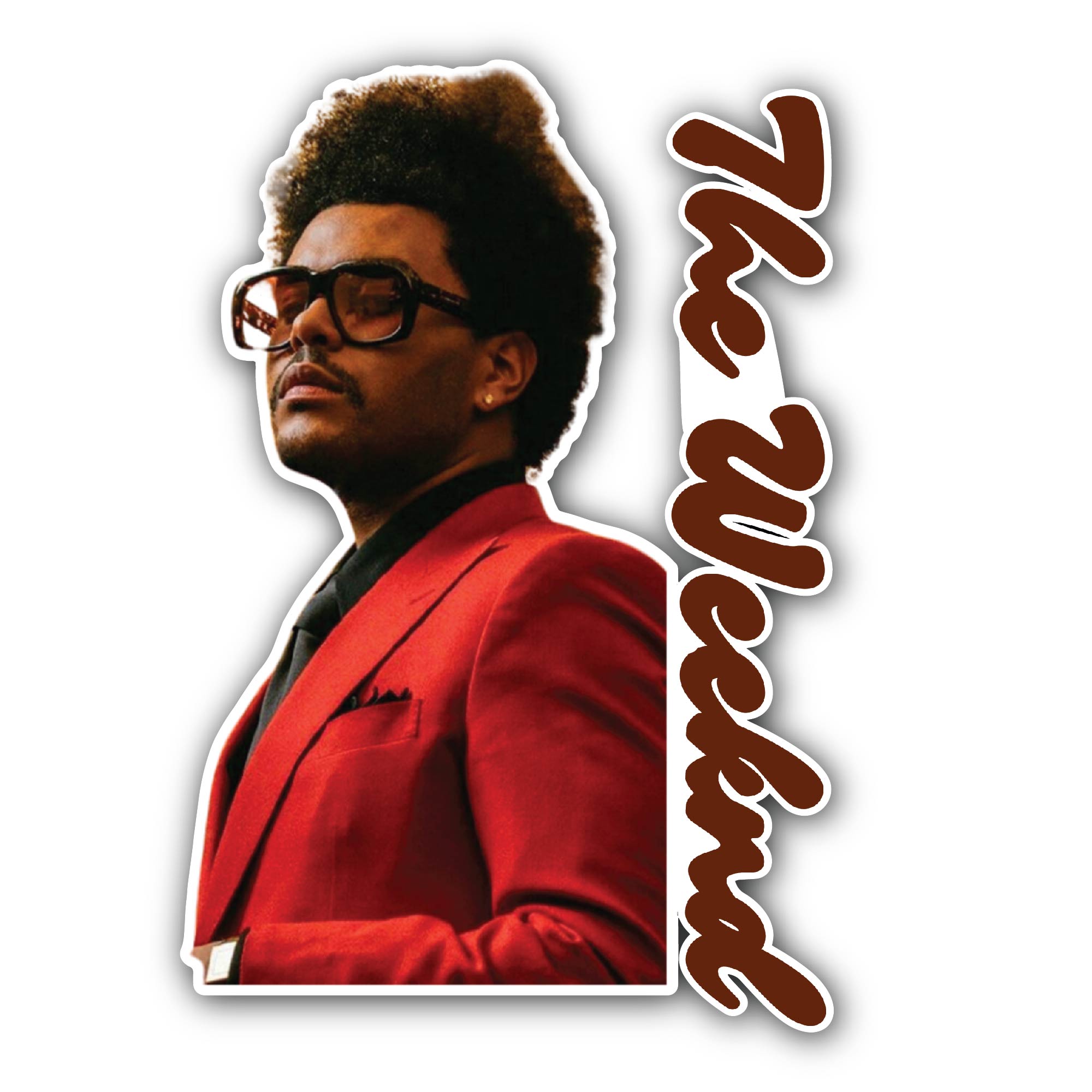The Weeknd Sticker, Waterproof Vinyl Decal Sticker Indoor Or Outdoor 2 (Pieces) 3" and 5"