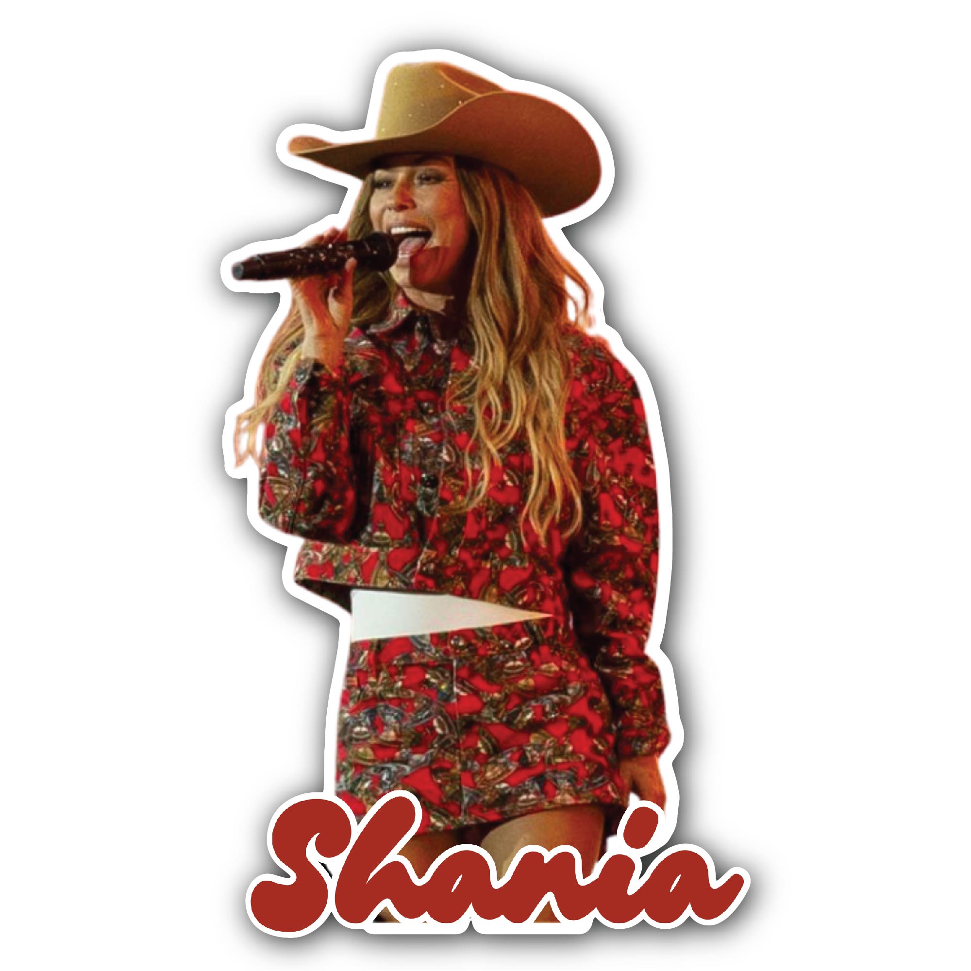 Shania Twain Sticker, Waterproof Vinyl Decal Sticker Indoor Or Outdoor 2 (Pieces) 3" and 5"