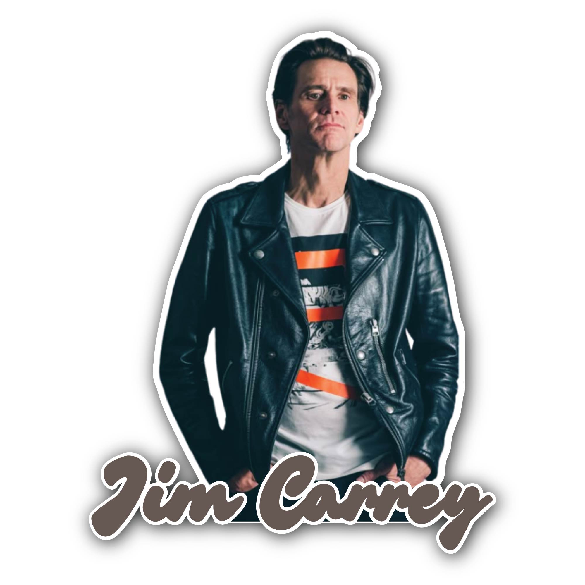 Jim Carrey Sticker, Waterproof Vinyl Decal Sticker Indoor Or Outdoor 2 (Pieces) 3" and 5"