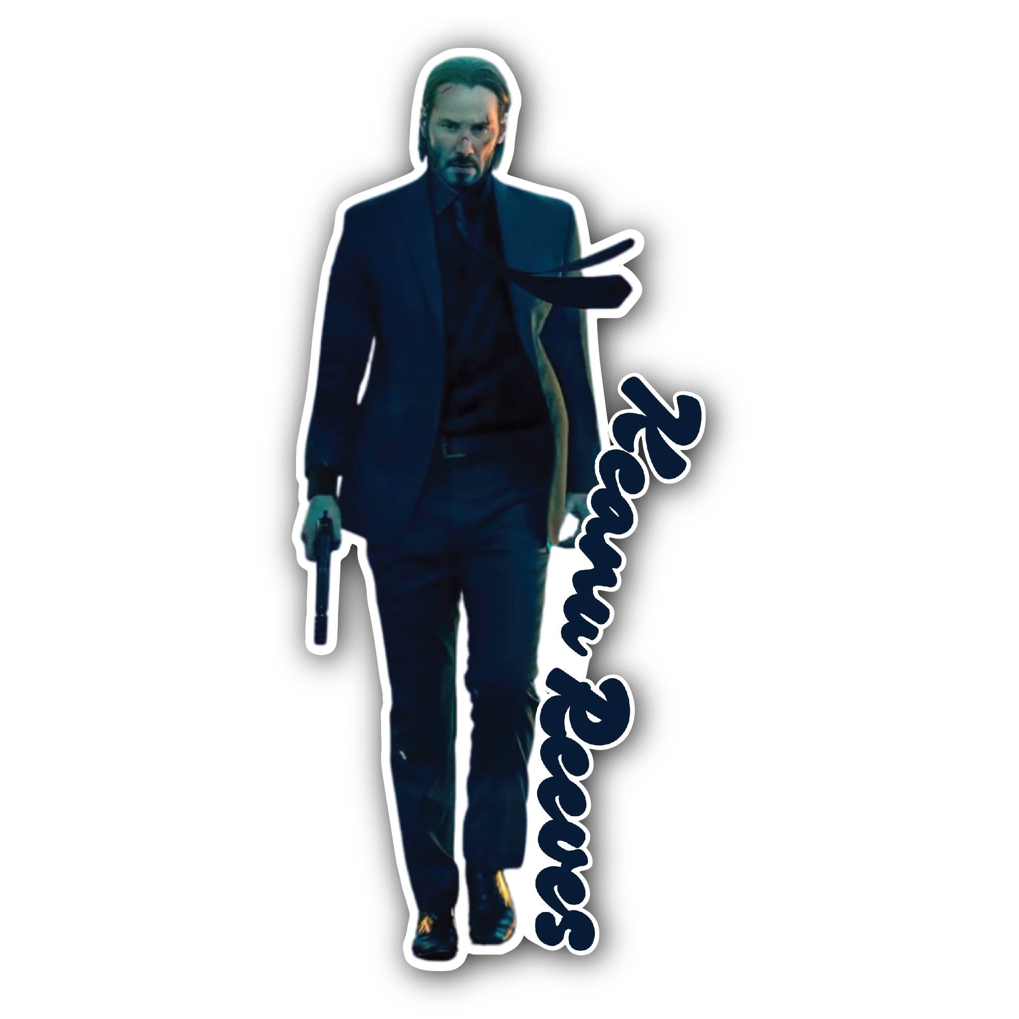Keanu Reeves Sticker, Waterproof Vinyl Decal Sticker Indoor Or Outdoor 2 (Pieces) 3" and 5"
