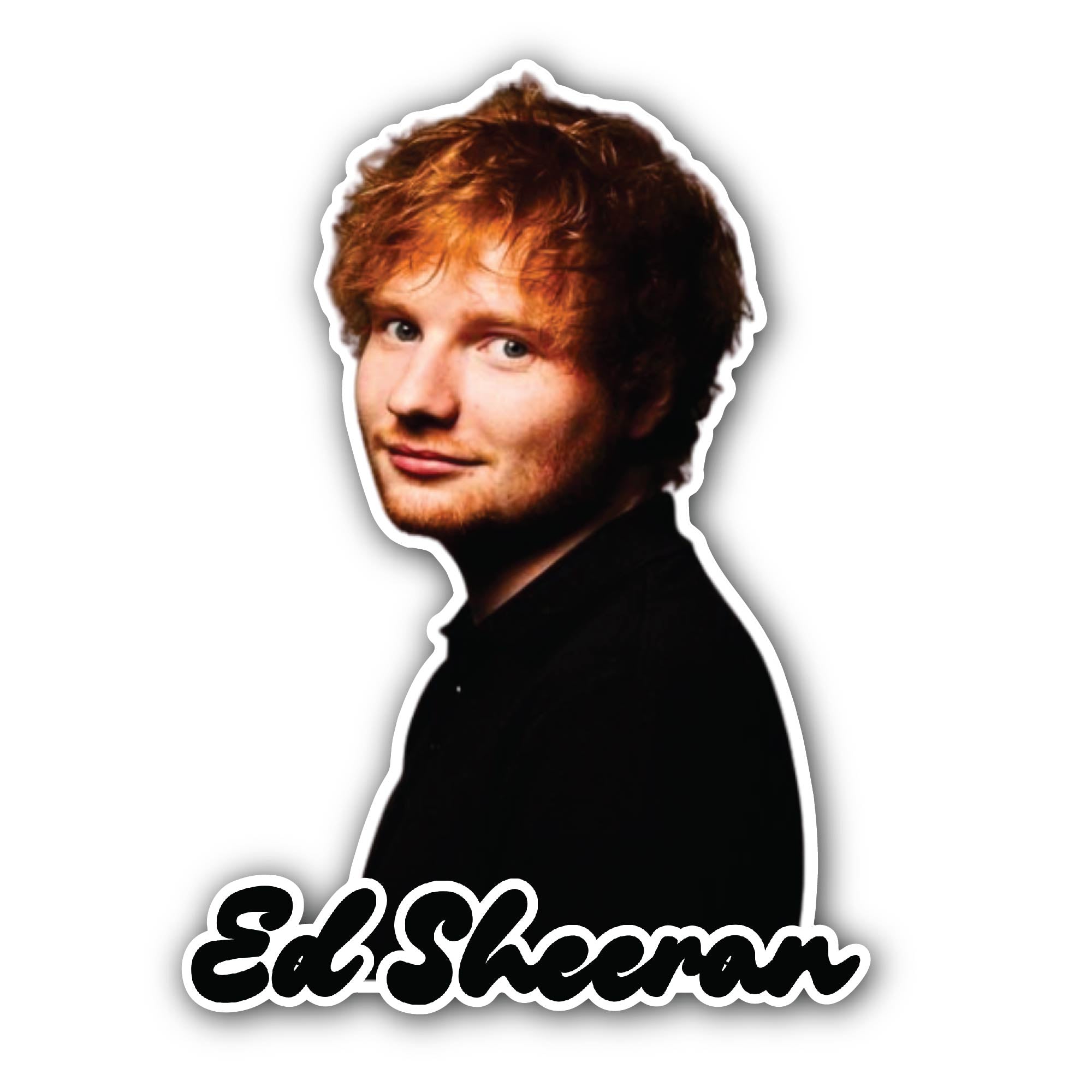 Ed Sheeran Portrait Sticker, Waterproof Vinyl Decal Sticker Indoor Or Outdoor 2 (Pieces) 3" and 5"
