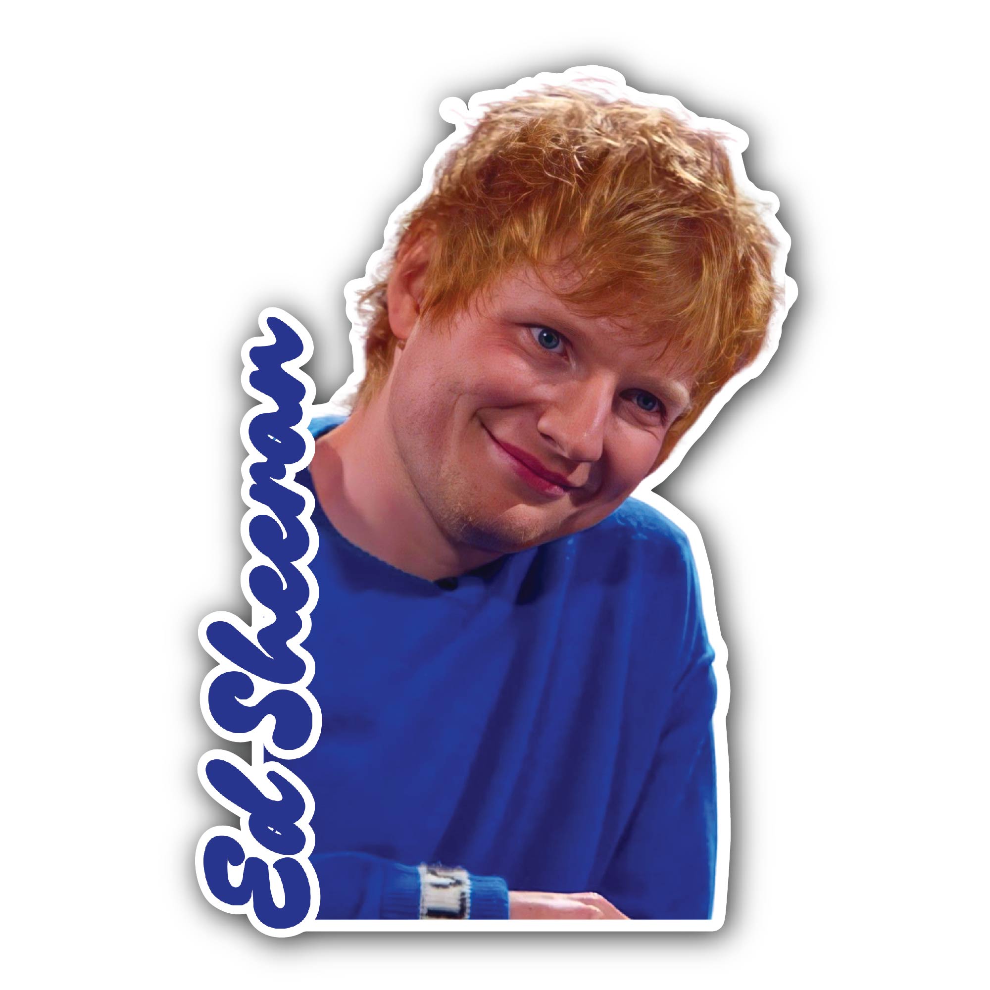 Ed Sheeran Smile Sticker, Waterproof Vinyl Decal Sticker Indoor Or Outdoor 2 (Pieces) 3" and 5"