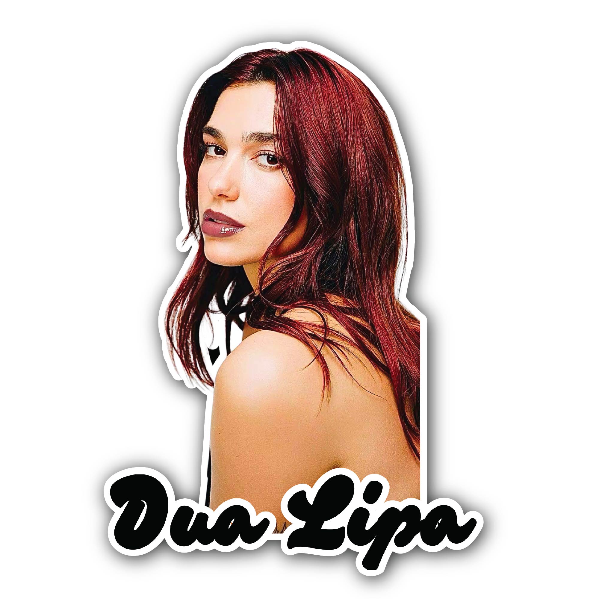 Dua Lipa Sticker, Waterproof Vinyl Decal Sticker Indoor Or Outdoor 2 (Pieces) 3" and 5"